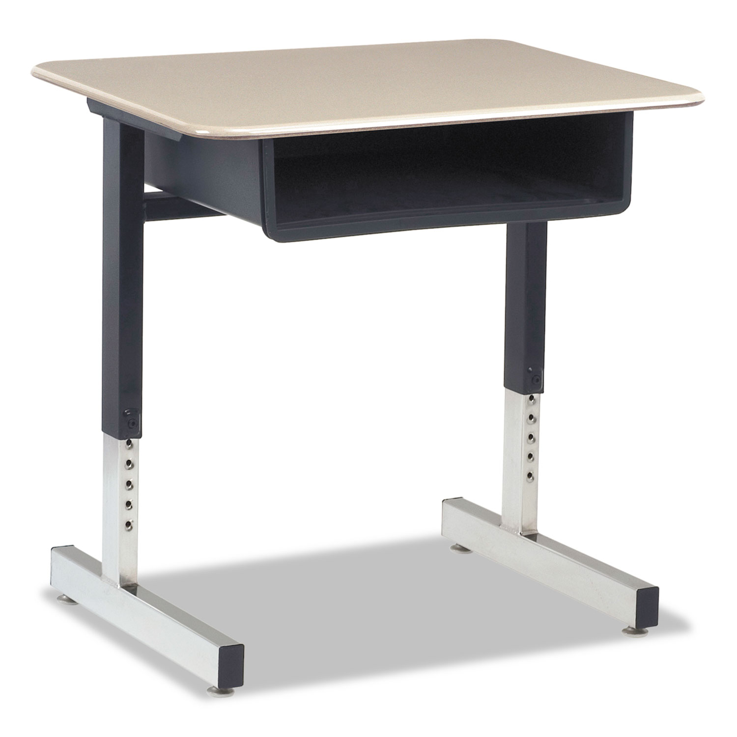 Cantilever-Legged Student Desk, 26w x 20d x 30h, Sandstone, 2/Carton