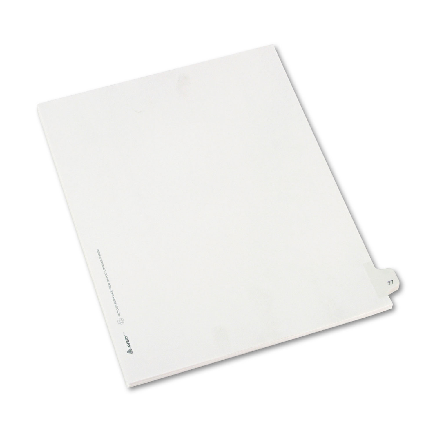  Avery 82225 Preprinted Legal Exhibit Side Tab Index Dividers, Allstate Style, 10-Tab, 27, 11 x 8.5, White, 25/Pack (AVE82225) 