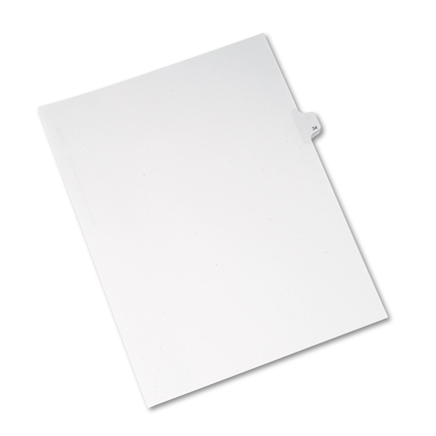 Allstate-Style Legal Exhibit Side Tab Divider, Title: 34, Letter, White, 25/Pack