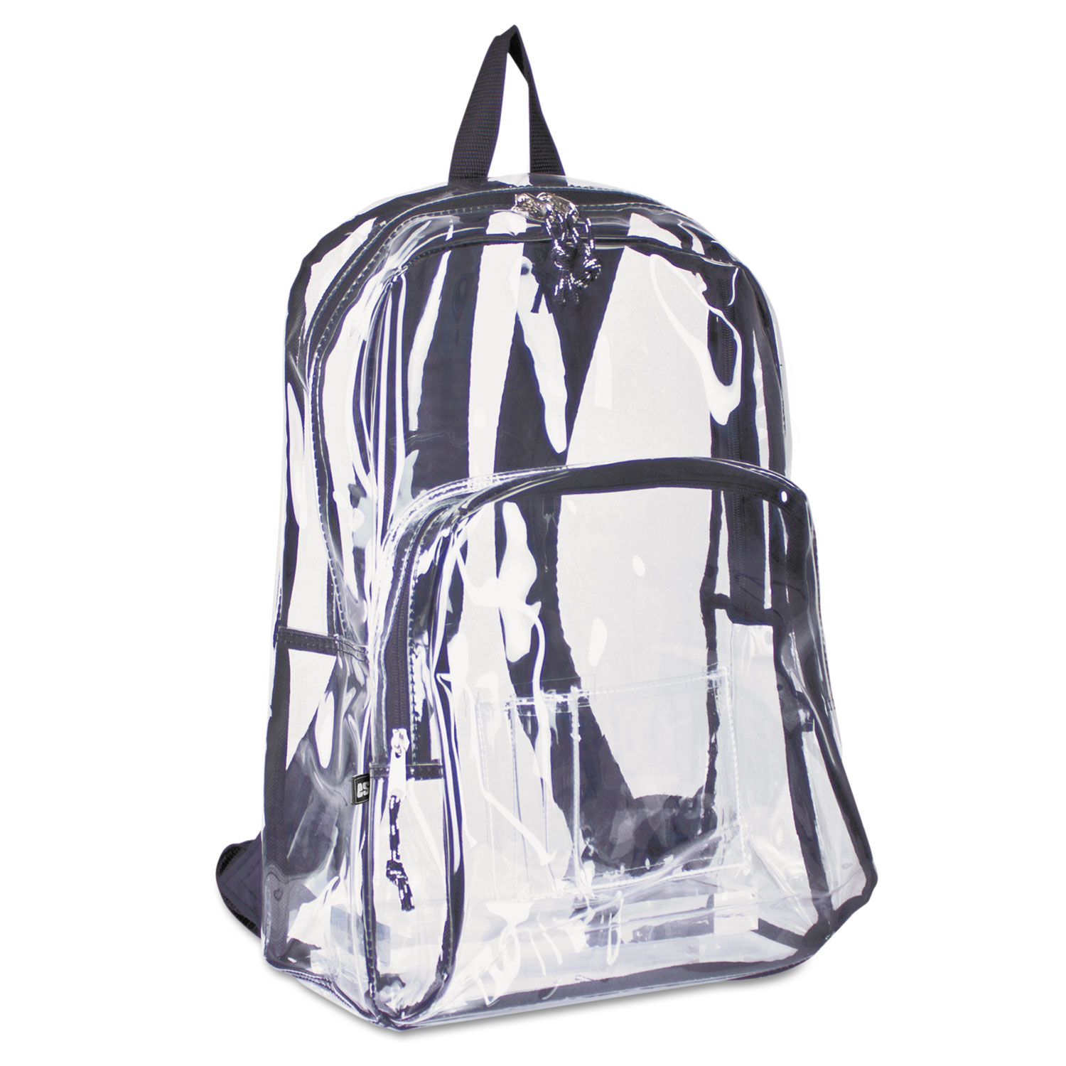  Eastsport 193971BJBLK Backpack, PVC Plastic, 12 1/2 x 5 1/2 x 17 1/2, Clear/Black (EST193971BJBLK) 