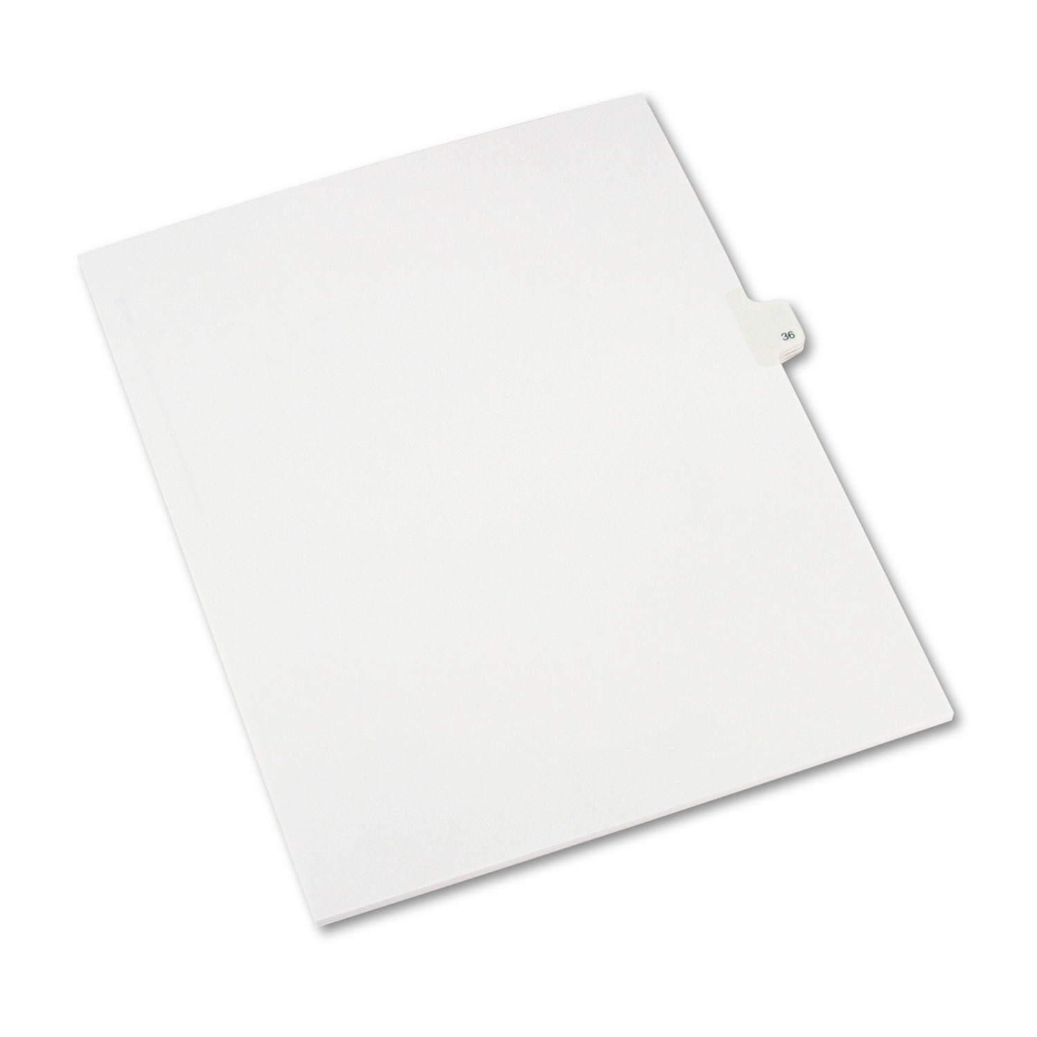Allstate-Style Legal Exhibit Side Tab Divider, Title: 36, Letter, White, 25/Pack
