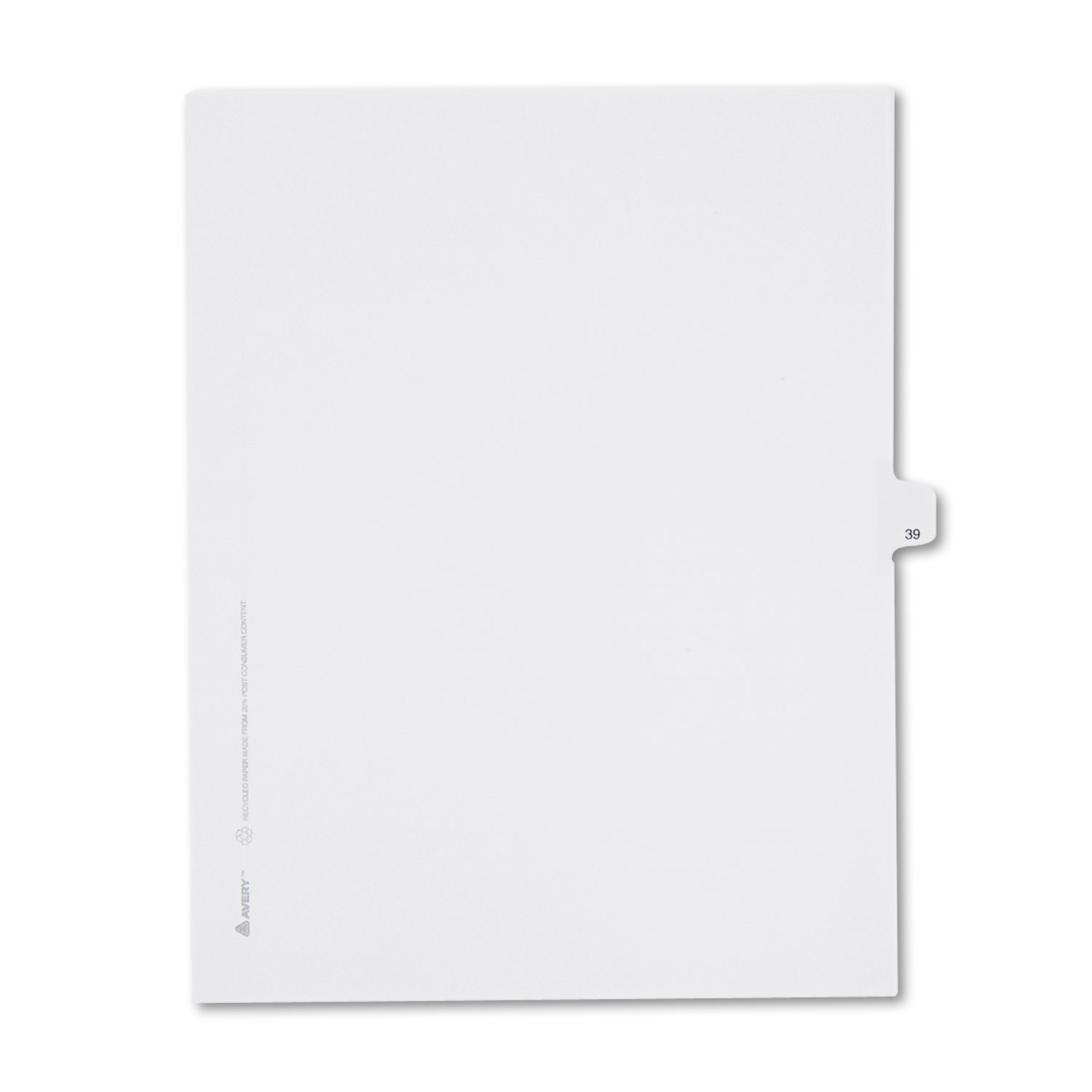  Avery 82237 Preprinted Legal Exhibit Side Tab Index Dividers, Allstate Style, 10-Tab, 39, 11 x 8.5, White, 25/Pack (AVE82237) 