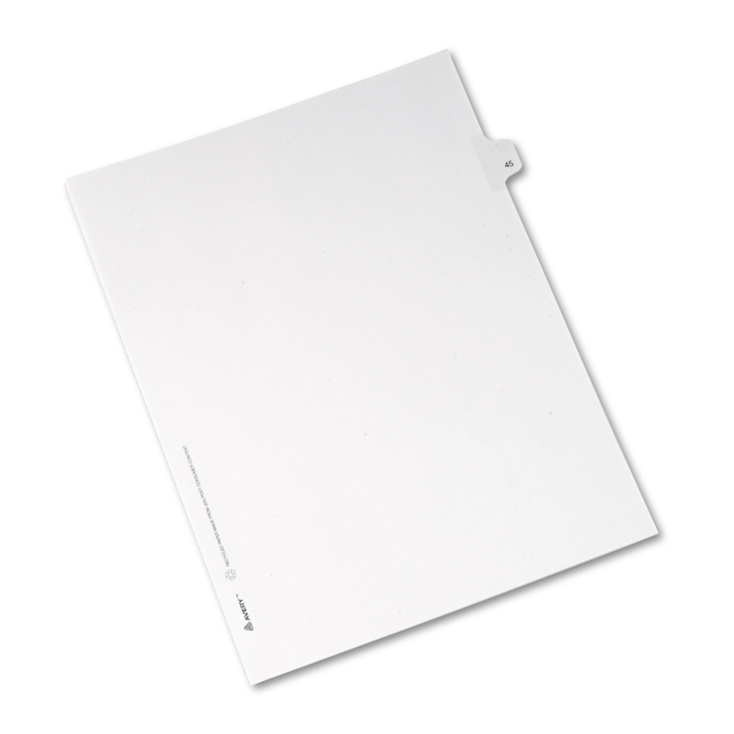 Allstate-Style Legal Exhibit Side Tab Divider, Title: 45, Letter, White, 25/Pack