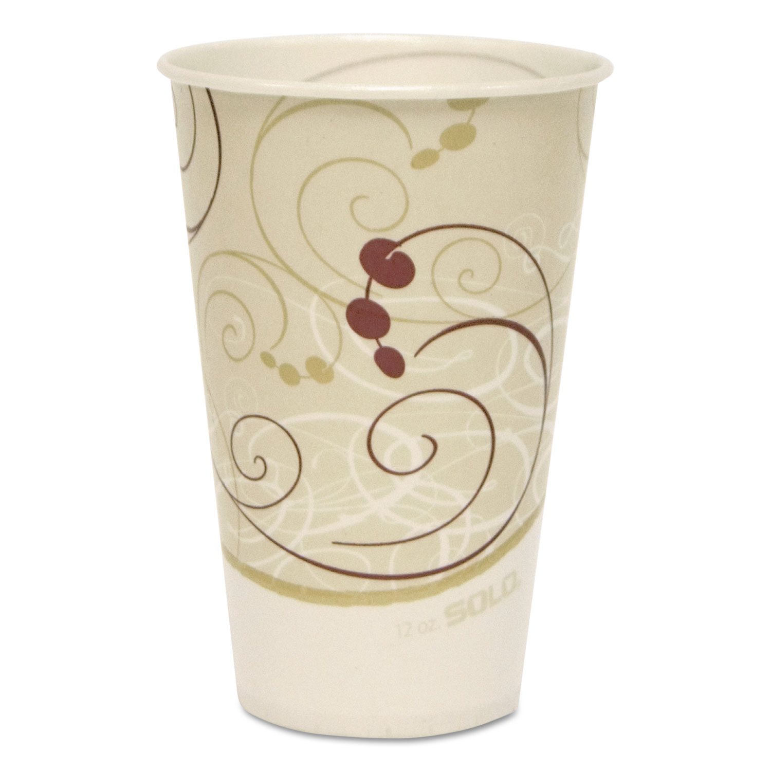  Dart R12N-J8000 Symphony Treated-Paper Cold Cups, 12oz, White/Beige/Red, 100/Bag, 20 Bags/Carton (SCCR12NSYM) 