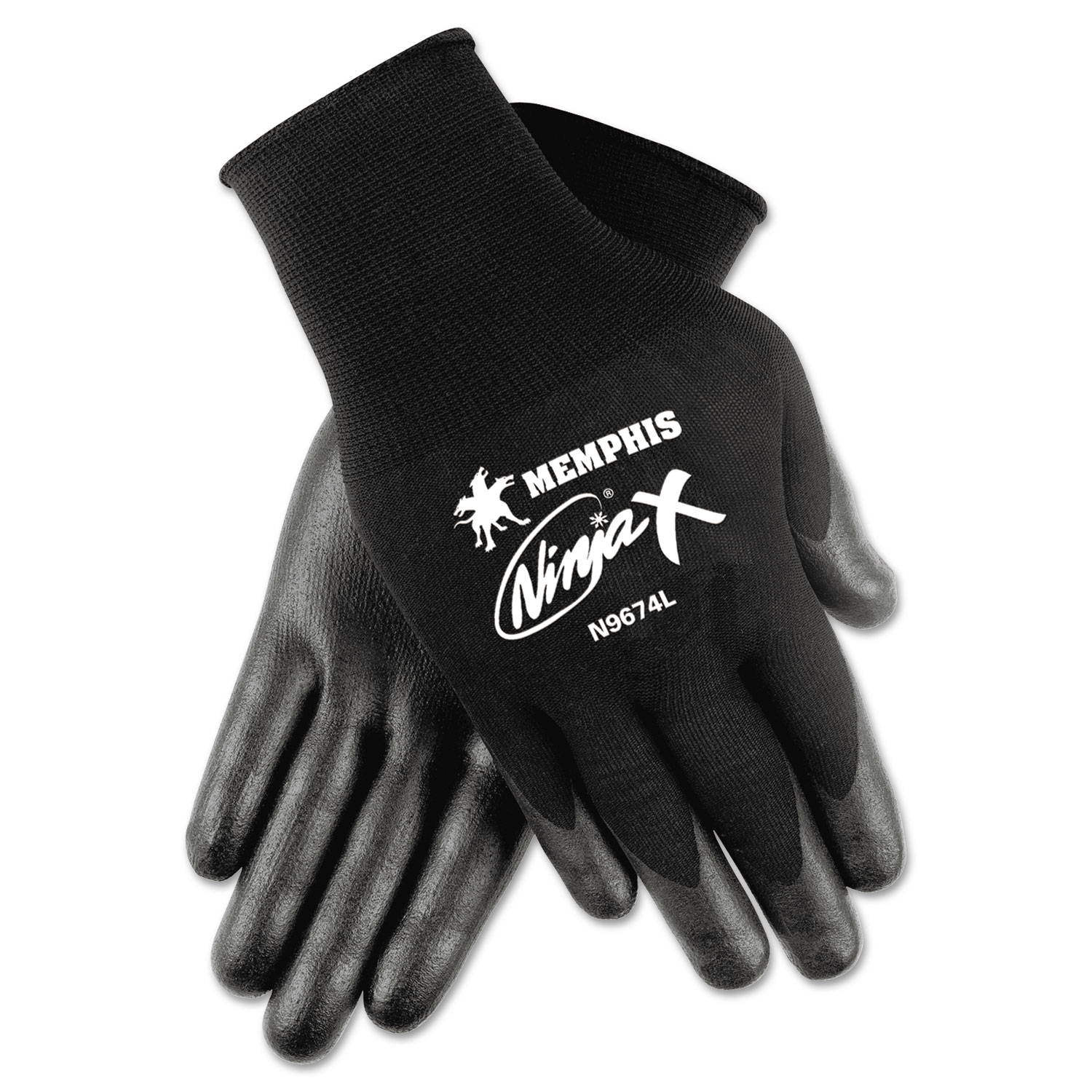  MCR Safety N9674XL Ninja x Bi-Polymer Coated Gloves, X-Large, Black, Pair (CRWN9674XL) 