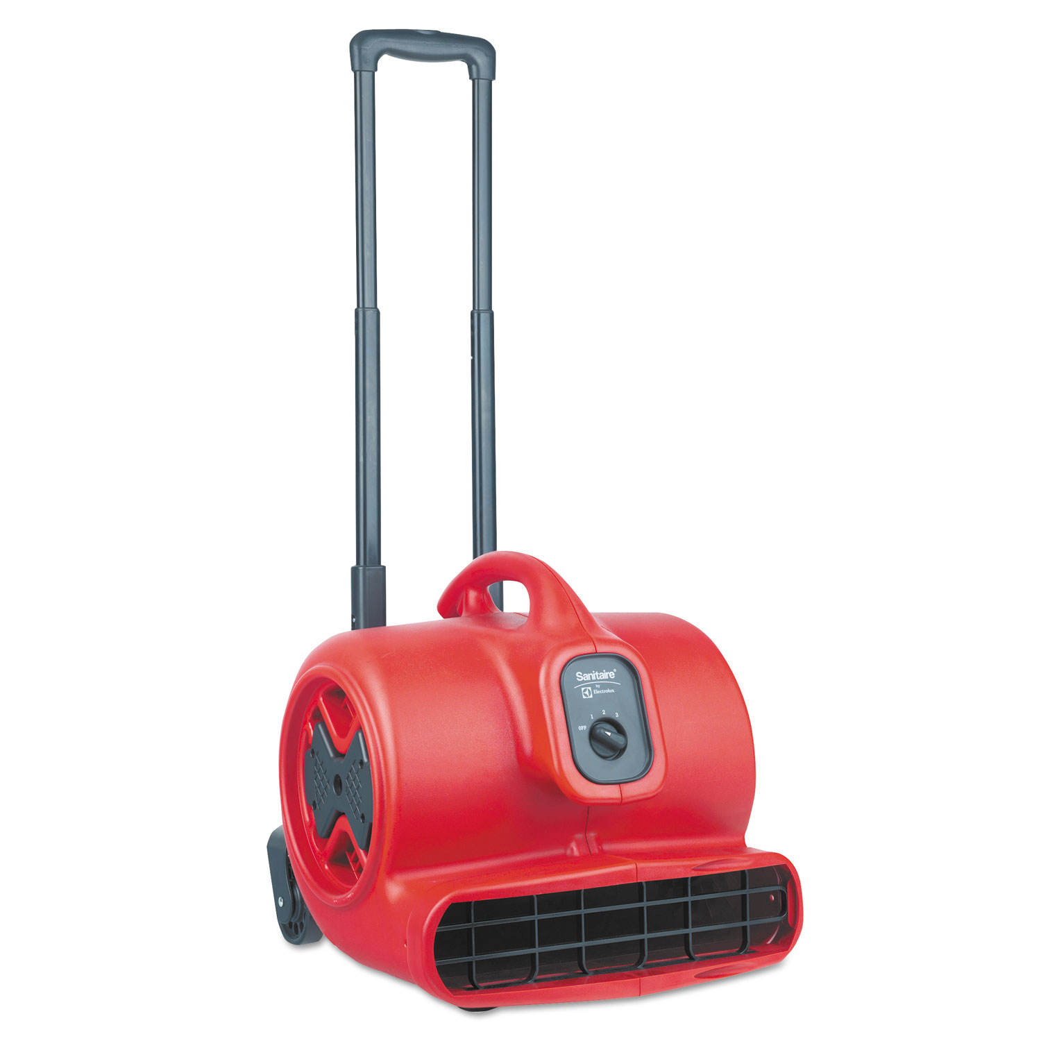 Commercial Three-Speed Air Mover with Built-on Dolly, 5 amp, Red, 25 ft Cord