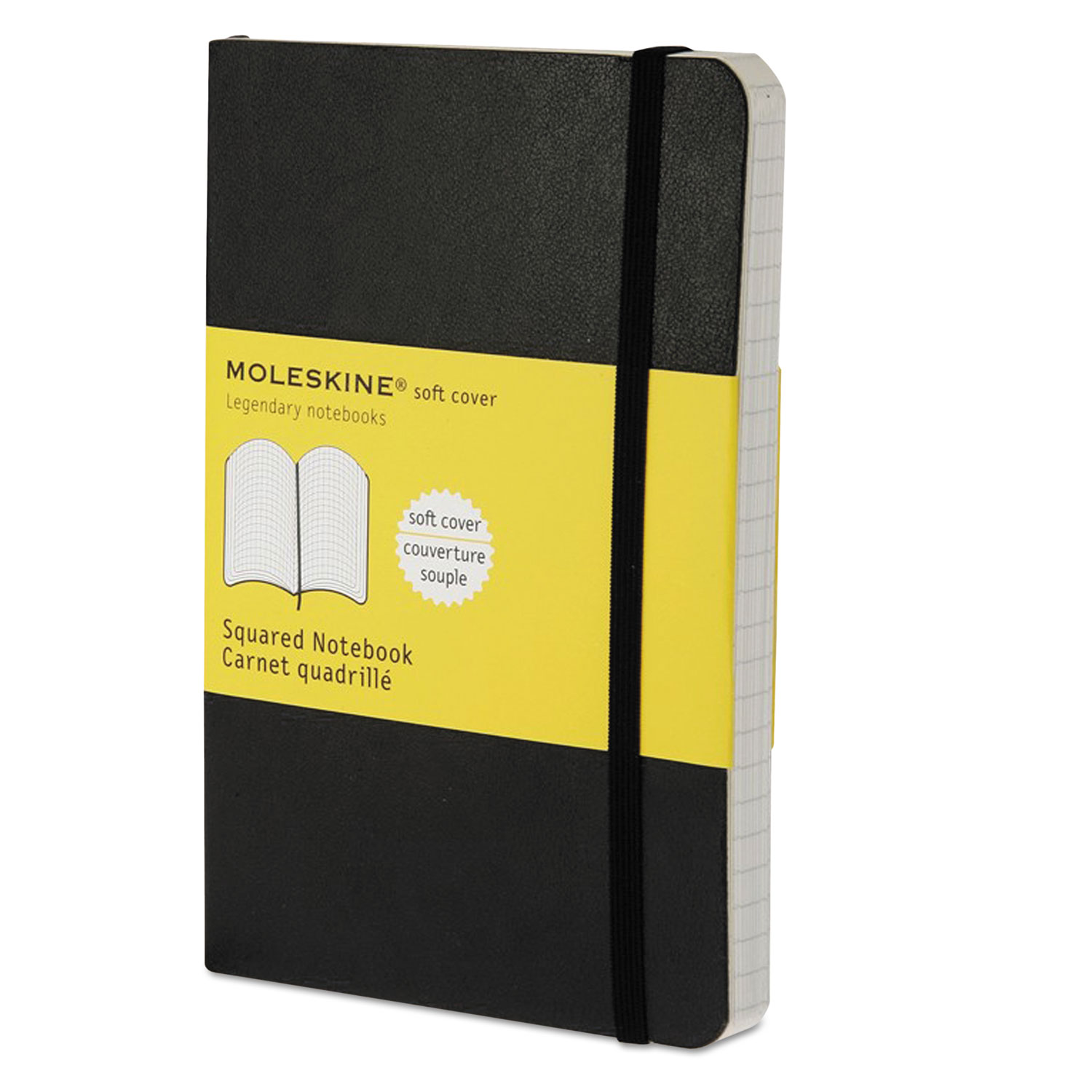  Moleskine 9788883707124 Classic Softcover Notebook, 4 sq/in Quadrille Rule, Black Cover, 5.5 x 3.5, 192 Sheets (HBGMS712) 