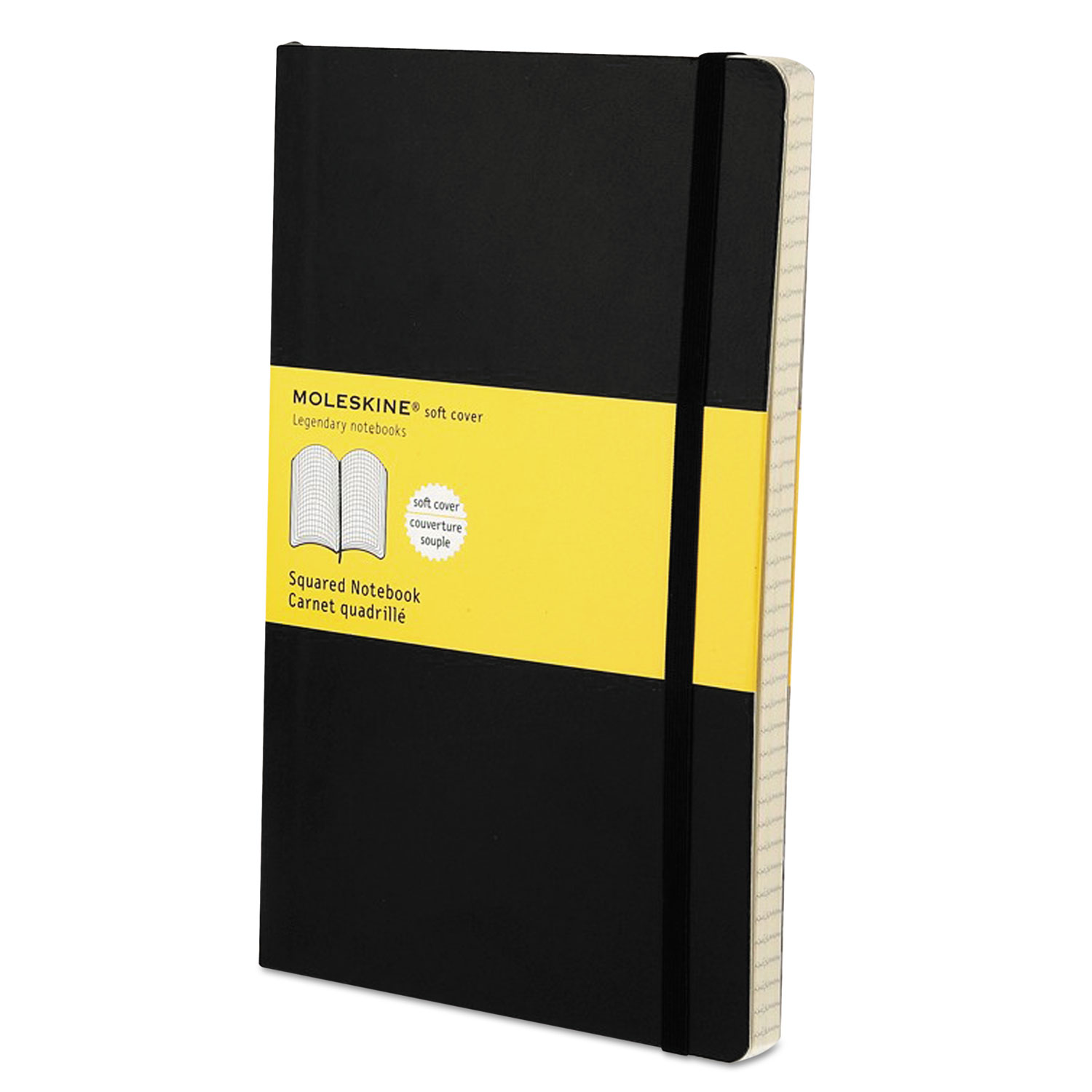  Moleskine 9788883707186 Classic Softcover Notebook, 1 Subject, Quadrille Rule, Black Cover, 8.25 x 5, 192 Sheets (HBGMSL15) 