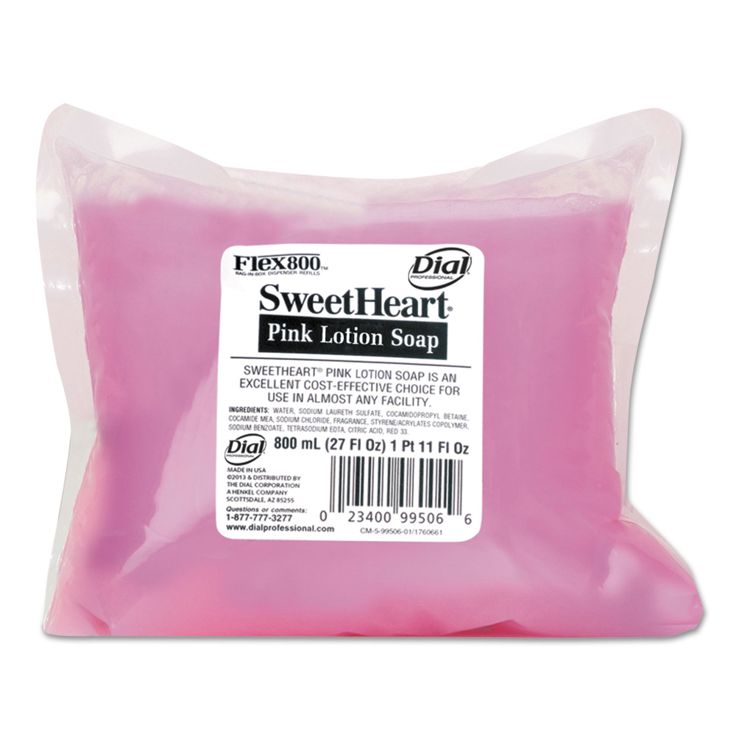  Sweetheart DIA 99506 Pearlescent Pink Lotion Soap, Fruity/Floral Scent, 800mL Refill, 12/Carton (DIA99506) 