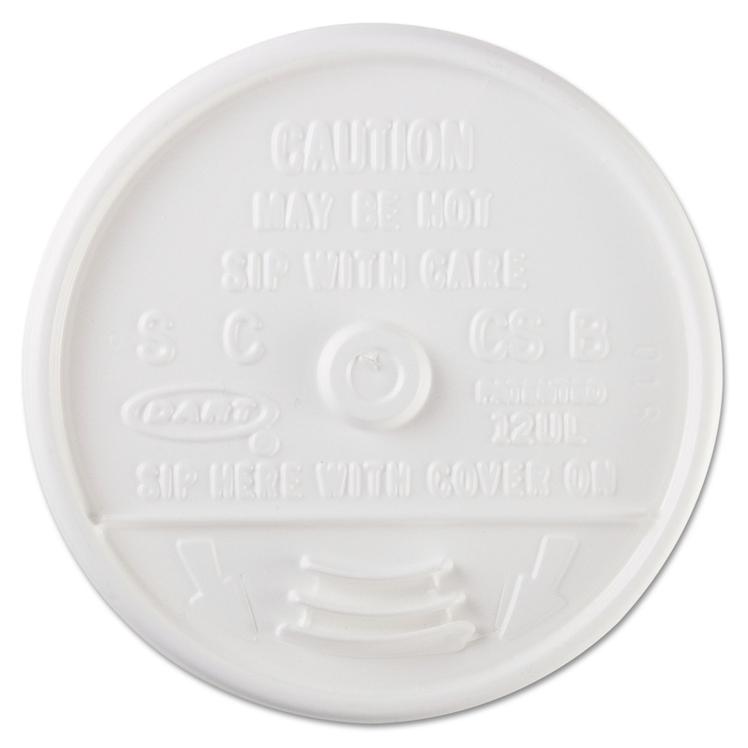 Sip-Through Lids For 10, 12, 14 oz Foam Cups, Plastic, White, 1000/Carton