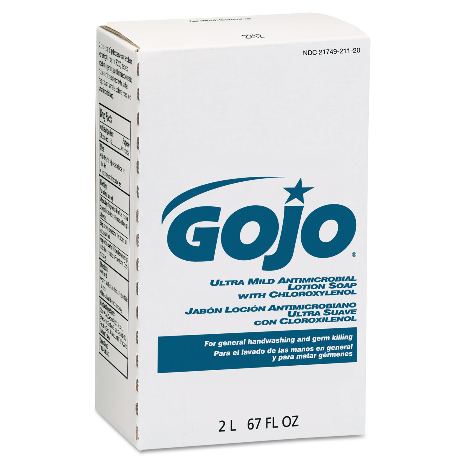  GOJO 2212-04 Antimicrobial Lotion Soap w/Chloroxylenol, Floral, 2000mL Refill, 4/Carton (GOJ2212) 