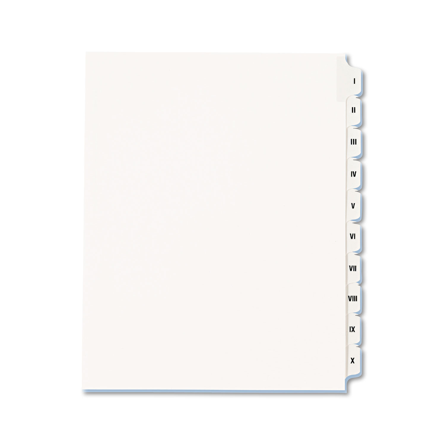  Avery 82319 Preprinted Legal Exhibit Side Tab Index Dividers, Allstate Style, 10-Tab, I to X, 11 x 8.5, White, 1 Set (AVE82319) 