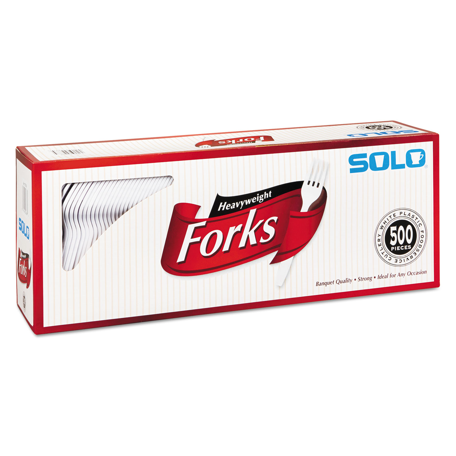 SOLO Cup Company 827263 Heavyweight Plastic Cutlery, Forks, White, 6.41, 500/Carton (SCC827263) 