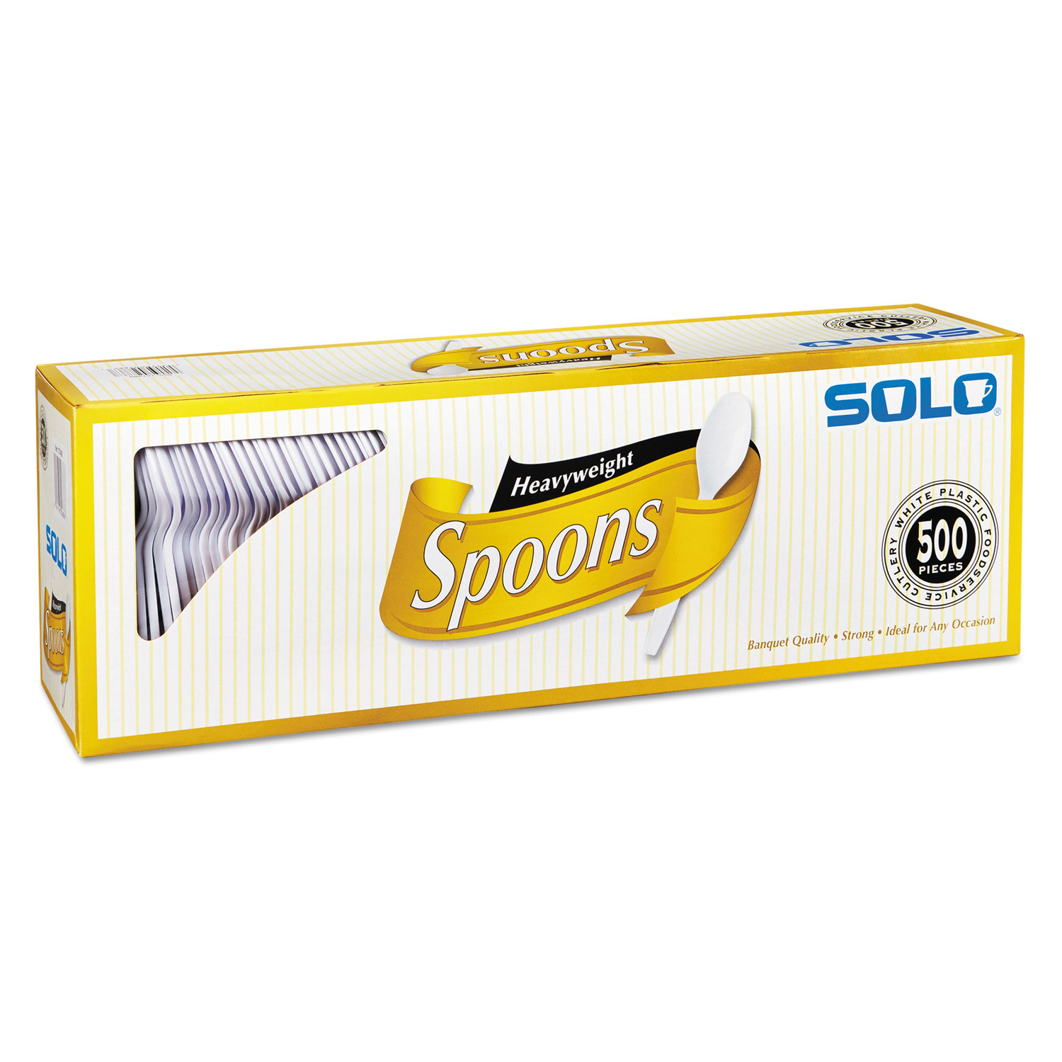  SOLO Cup Company 827272 Heavyweight Plastic Cutlery, Spoons, White, 6, 500/Carton (SCC827272) 