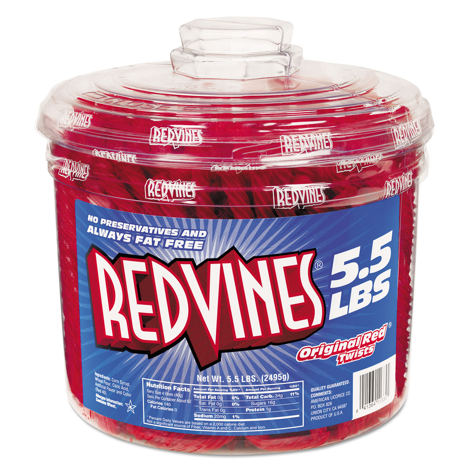  Red Vines 827495 Original Red Twists, 5.5 lb Tub (RDV827495) 