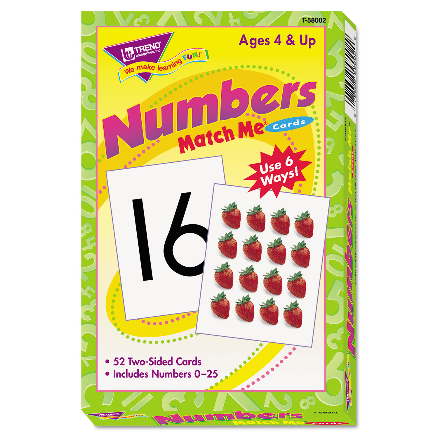 TREND® Match Me Cards, Numbers 0-25, 52 Cards, Ages 4 and Up