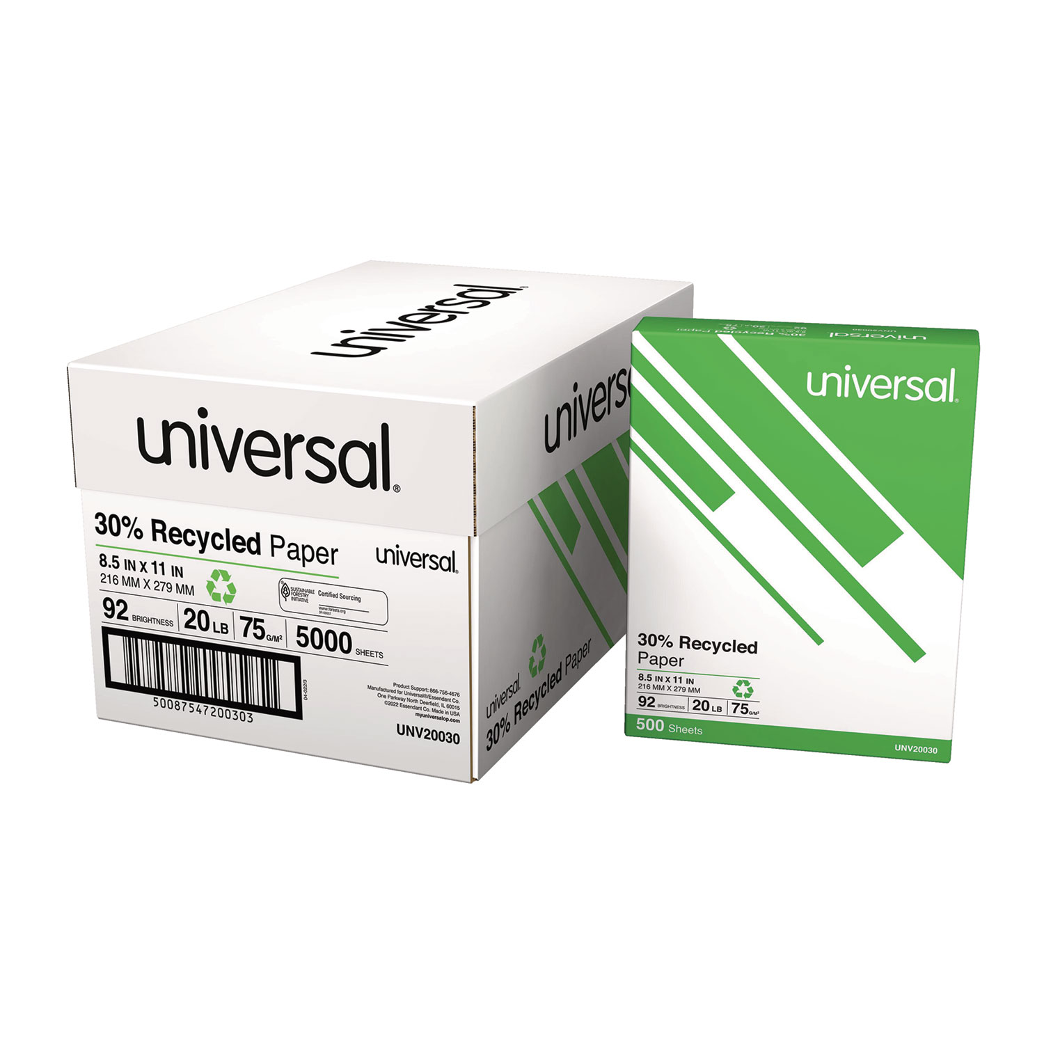 Universal UNV74222 30 Sheet Black Countertop 2 Hole Punch - 9/32