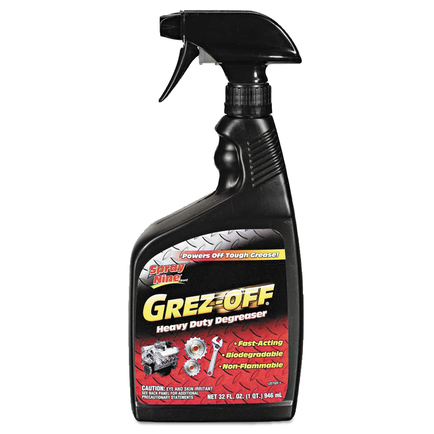  Spray Nine 22732 Grez-off Heavy-Duty Degreaser, 32oz Spray Bottle, 12/Carton (ITW22732) 