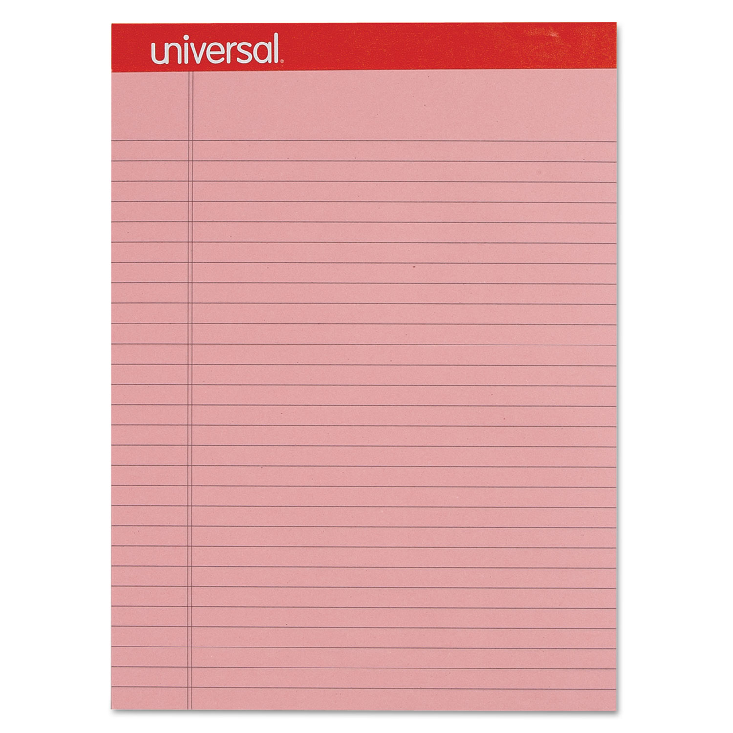 Colored Perforated Writing Pads, Wide/Legal Rule, 8.5 x 11, Pink, 50 Sheets, Dozen