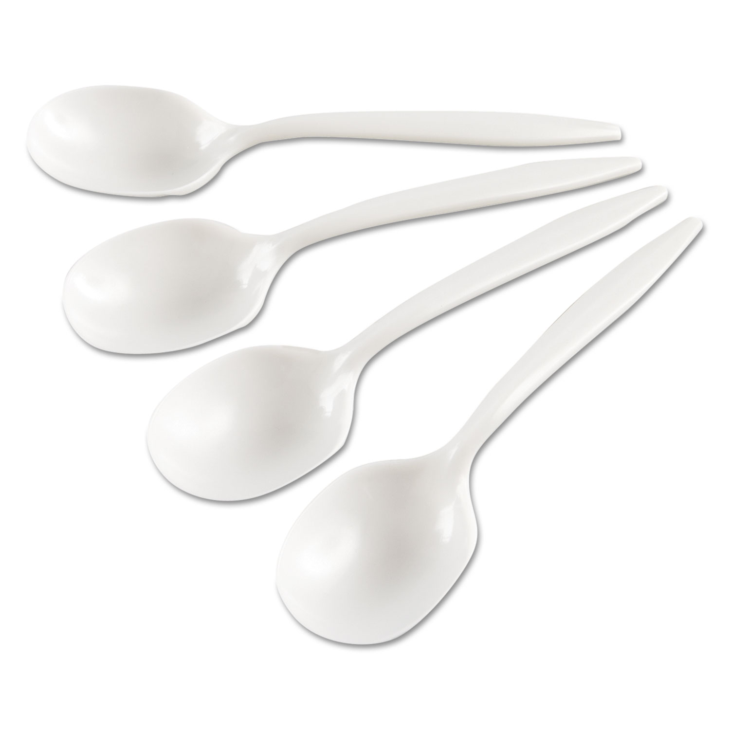  GEN GENMWSSIW Medium-Weight Cutlery, Soup Spoon, White, 6 1/4, Plastic, WraPolypropyleneed, 1000 Carton (GENMWSSIW) 