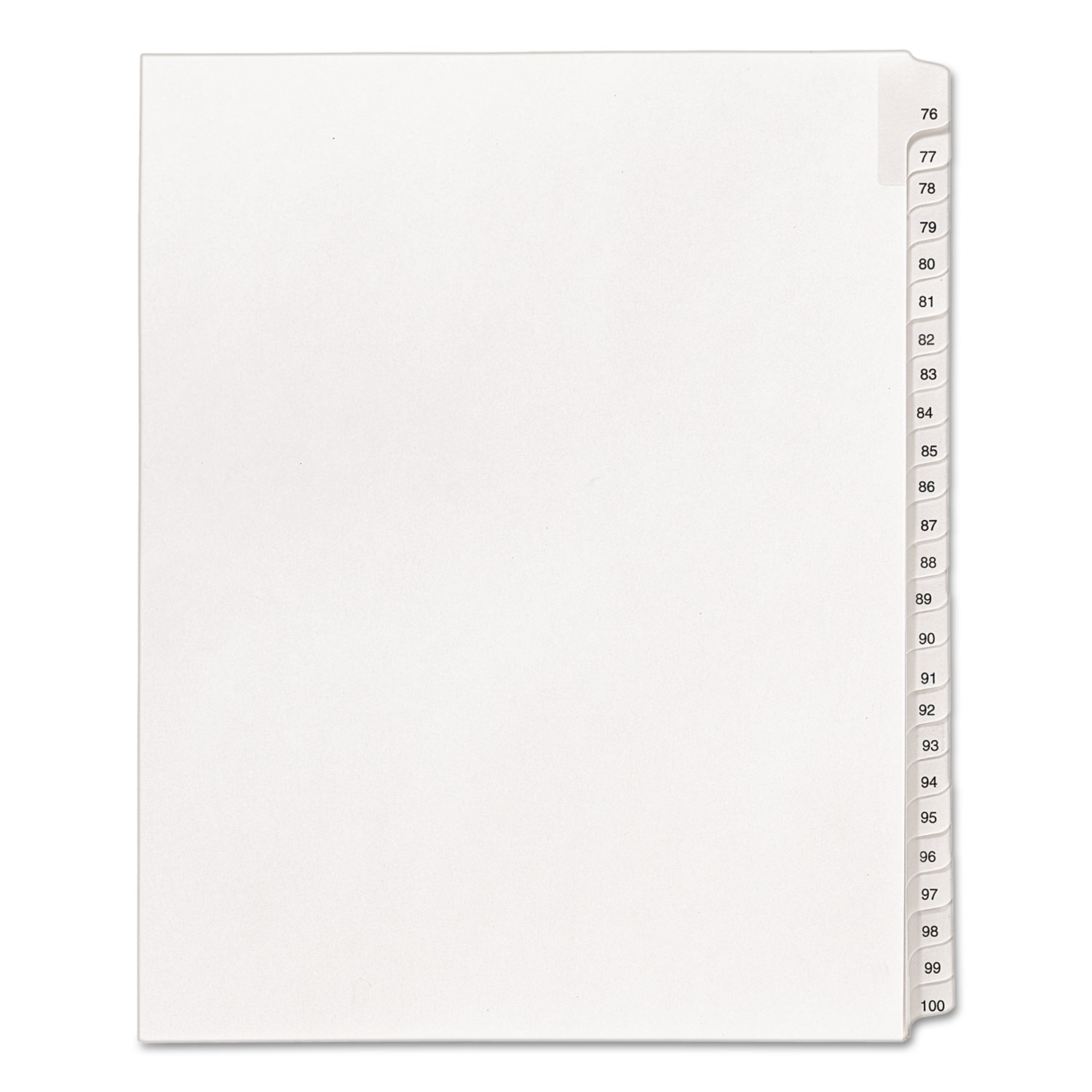  Avery 01704 Preprinted Legal Exhibit Side Tab Index Dividers, Allstate Style, 25-Tab, 76 to 100, 11 x 8.5, White, 1 Set (AVE01704) 
