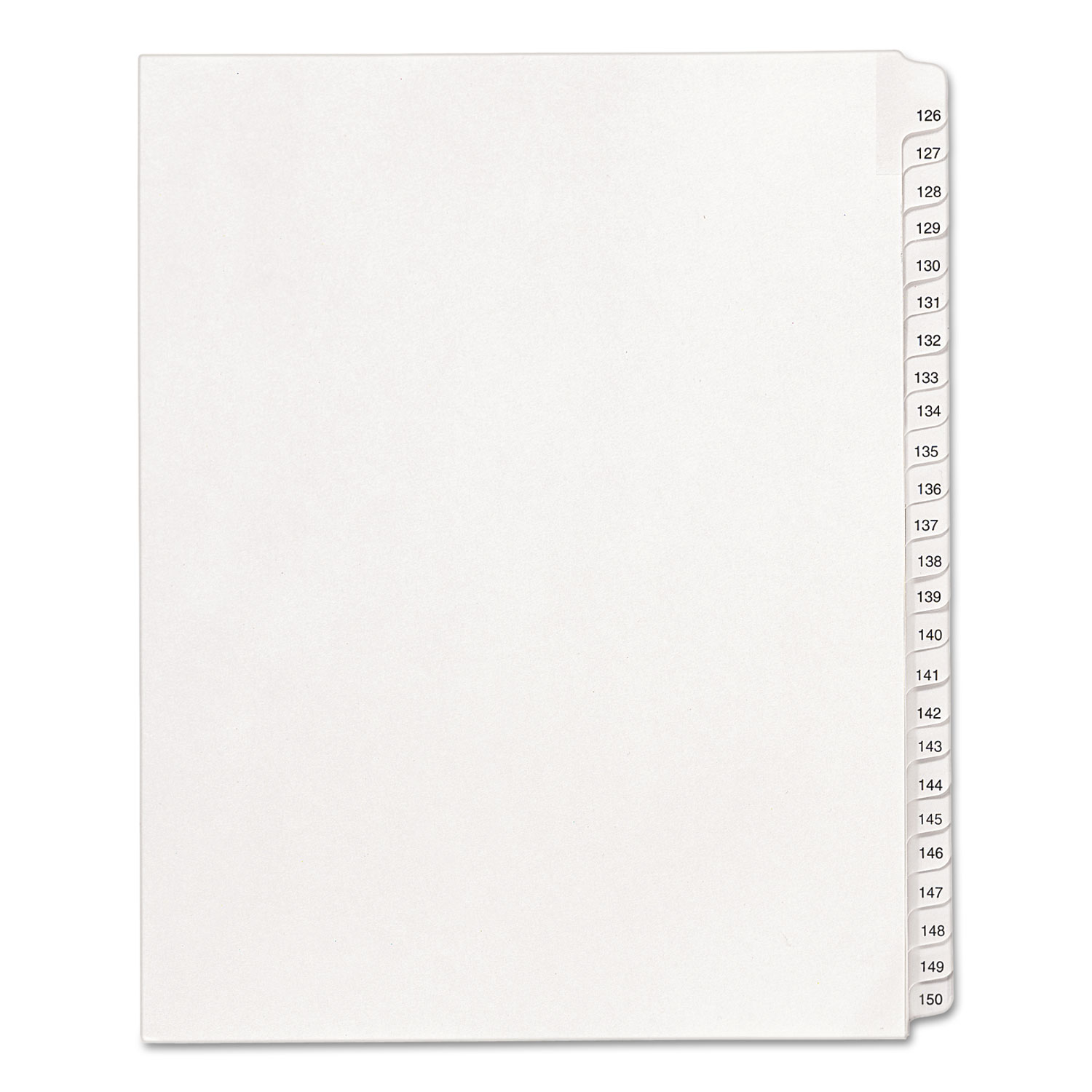 Allstate-Style Legal Exhibit Side Tab Dividers, 25-Tab, 126-150, Letter, White