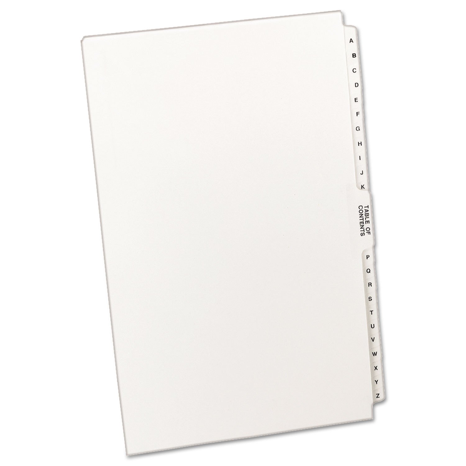 Avery-Style Legal Exhibit Side Tab Divider, Title: A-Z, 14 x 8 1/2, White