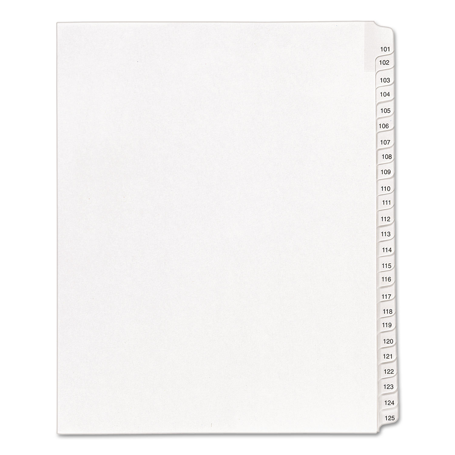  Avery 01705 Preprinted Legal Exhibit Side Tab Index Dividers, Allstate Style, 25-Tab, 101 to 125, 11 x 8.5, White, 1 Set (AVE01705) 