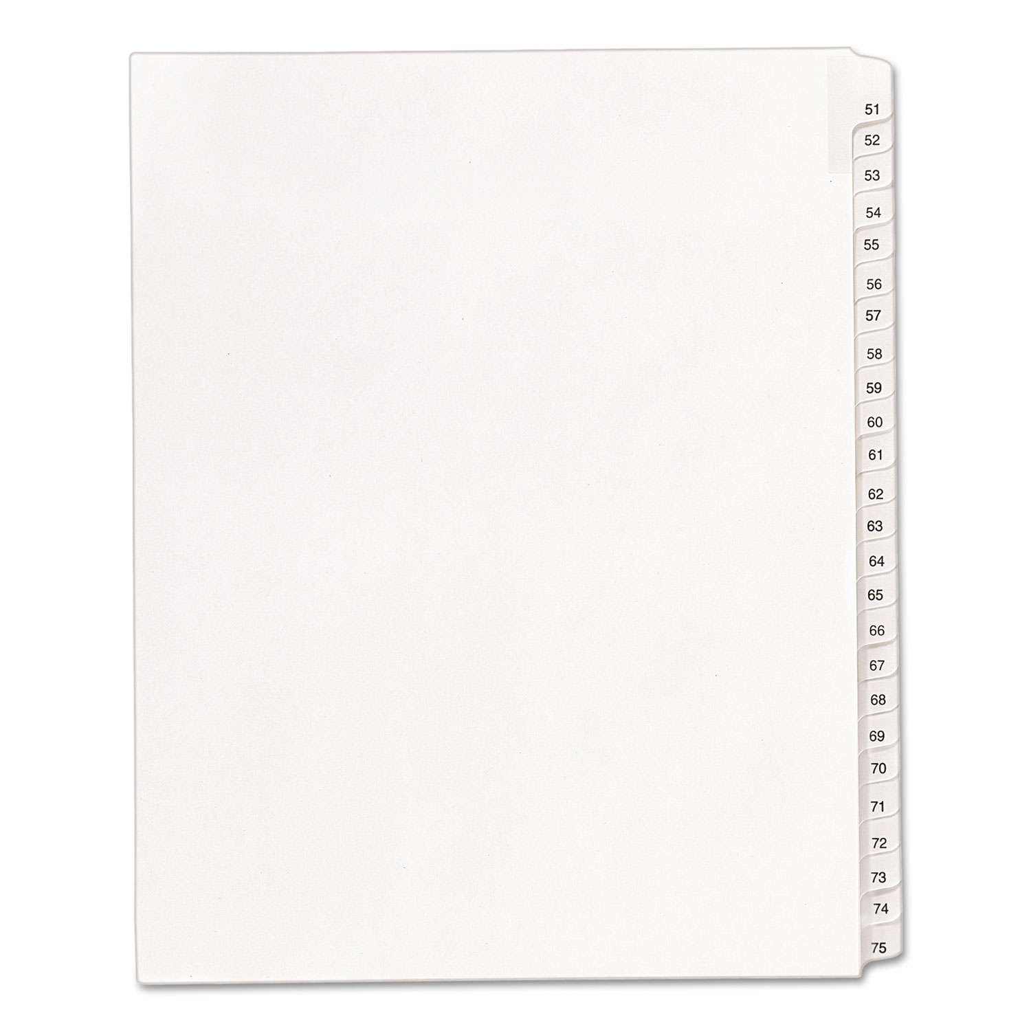  Avery 01703 Preprinted Legal Exhibit Side Tab Index Dividers, Allstate Style, 25-Tab, 51 to 75, 11 x 8.5, White, 1 Set (AVE01703) 