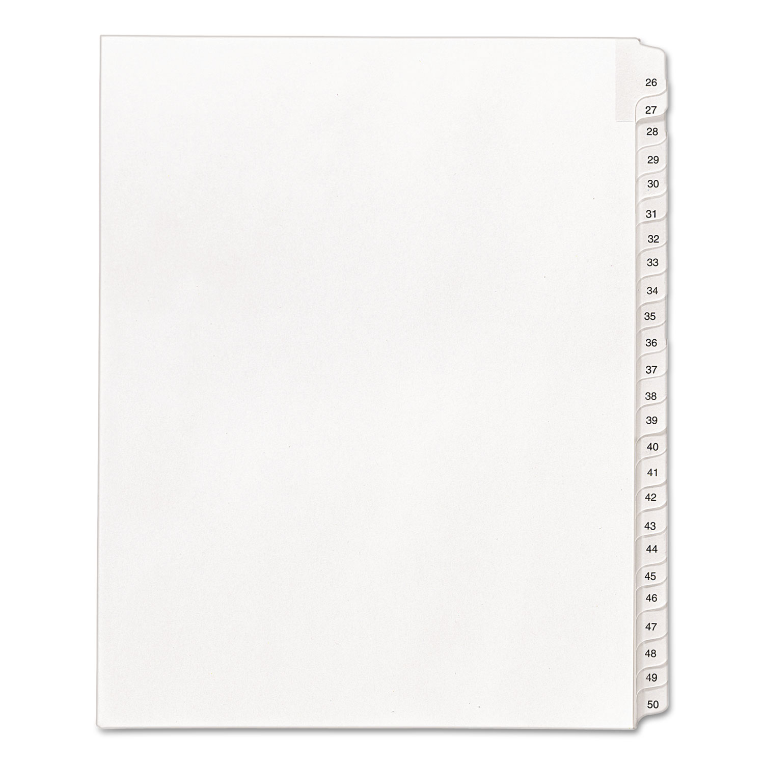  Avery 01702 Preprinted Legal Exhibit Side Tab Index Dividers, Allstate Style, 25-Tab, 26 to 50, 11 x 8.5, White, 1 Set (AVE01702) 