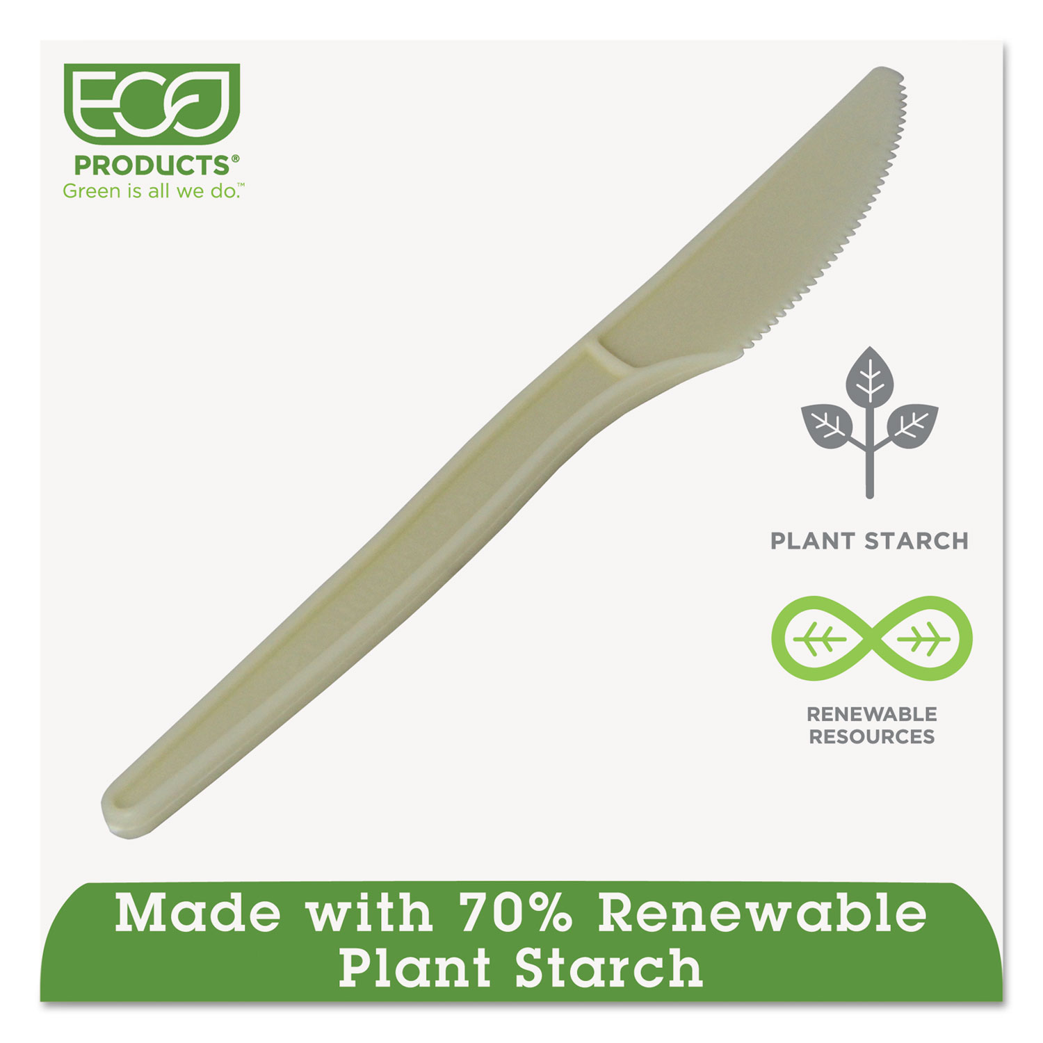 Plant Starch Knife - 7, 50/PK, 20 PK/CT