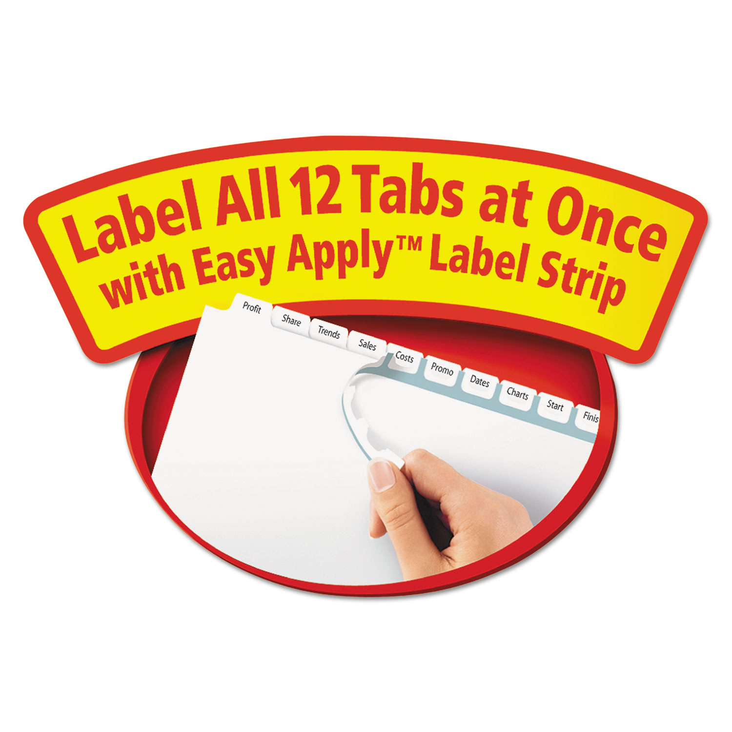 Print & Apply Clear Label Dividers w/Color Tabs, 12-Tab, Letter, 5 Sets