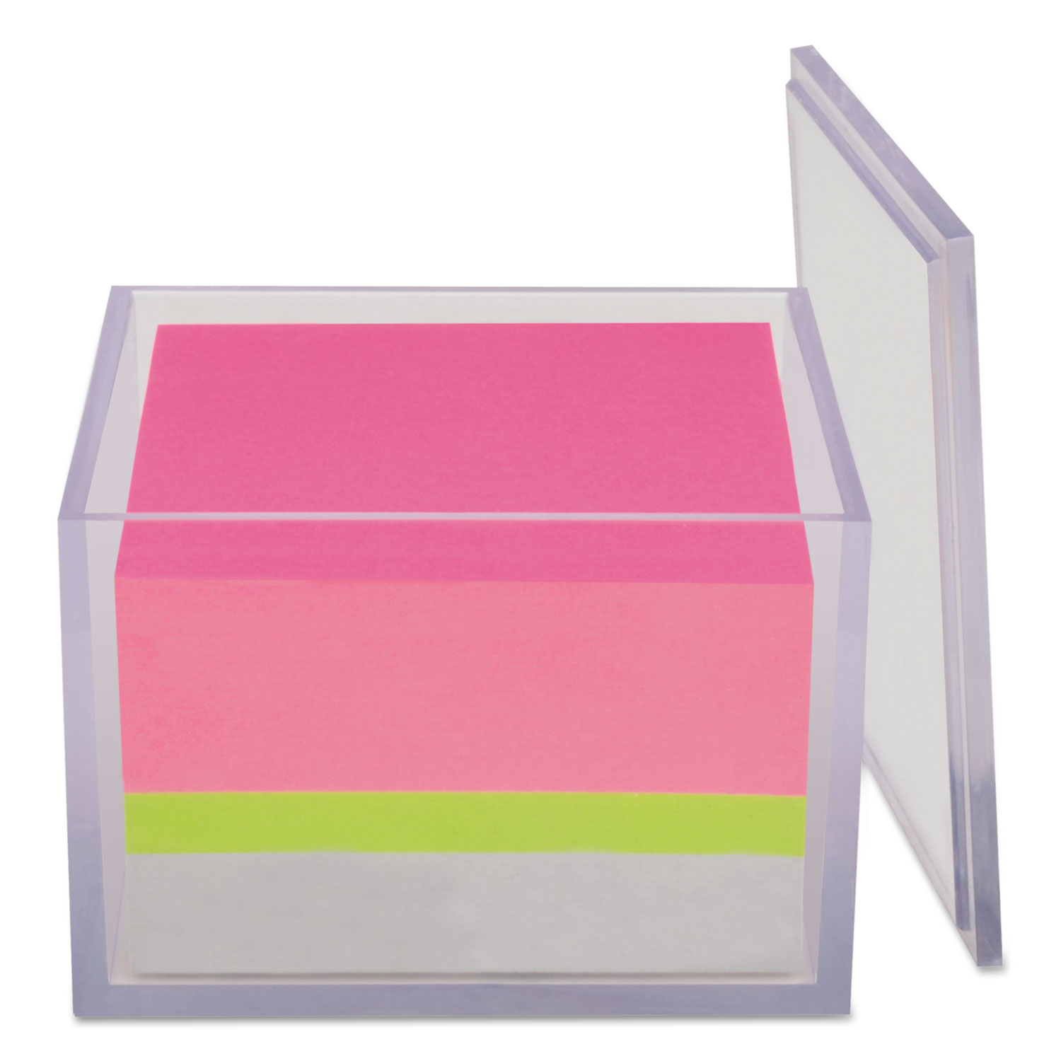 Note Cube with Clear Versatile Container, 3 x 3, 500 Sheets