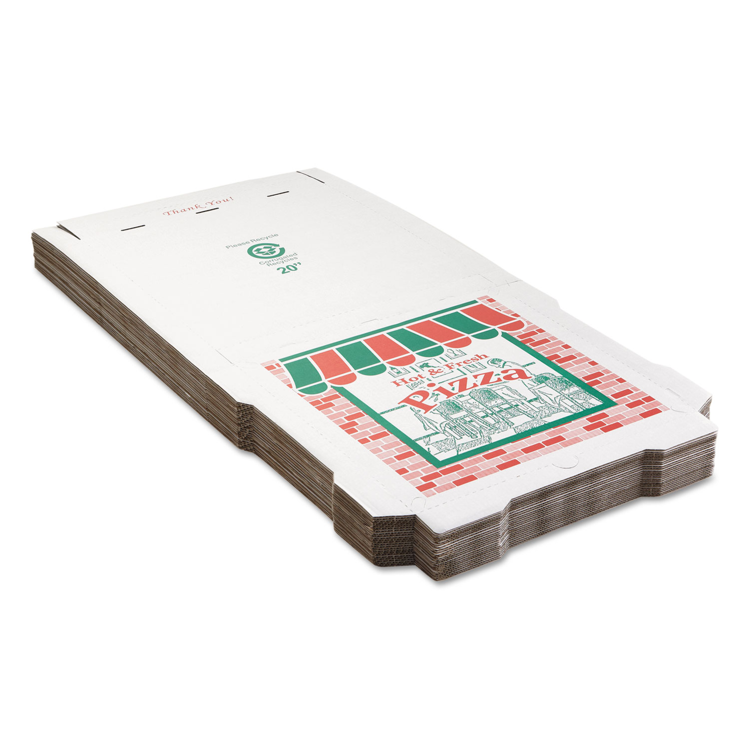 GreenBox Corrugated Recycled Pizza Boxes - 12 Box (50/Bundle)