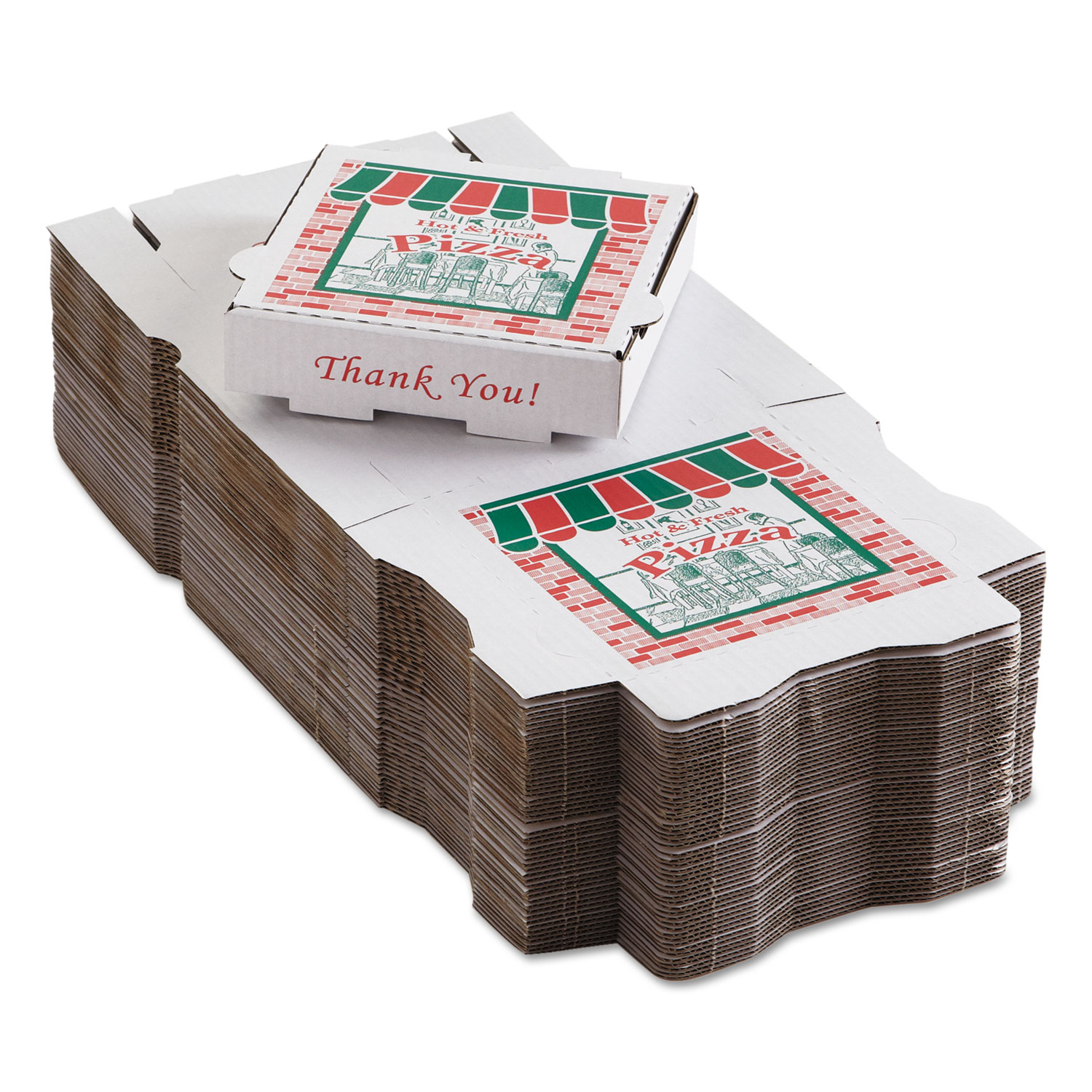 Corrugated Pizza Boxes, Kraft/White, 8 x 8, 50/Carton