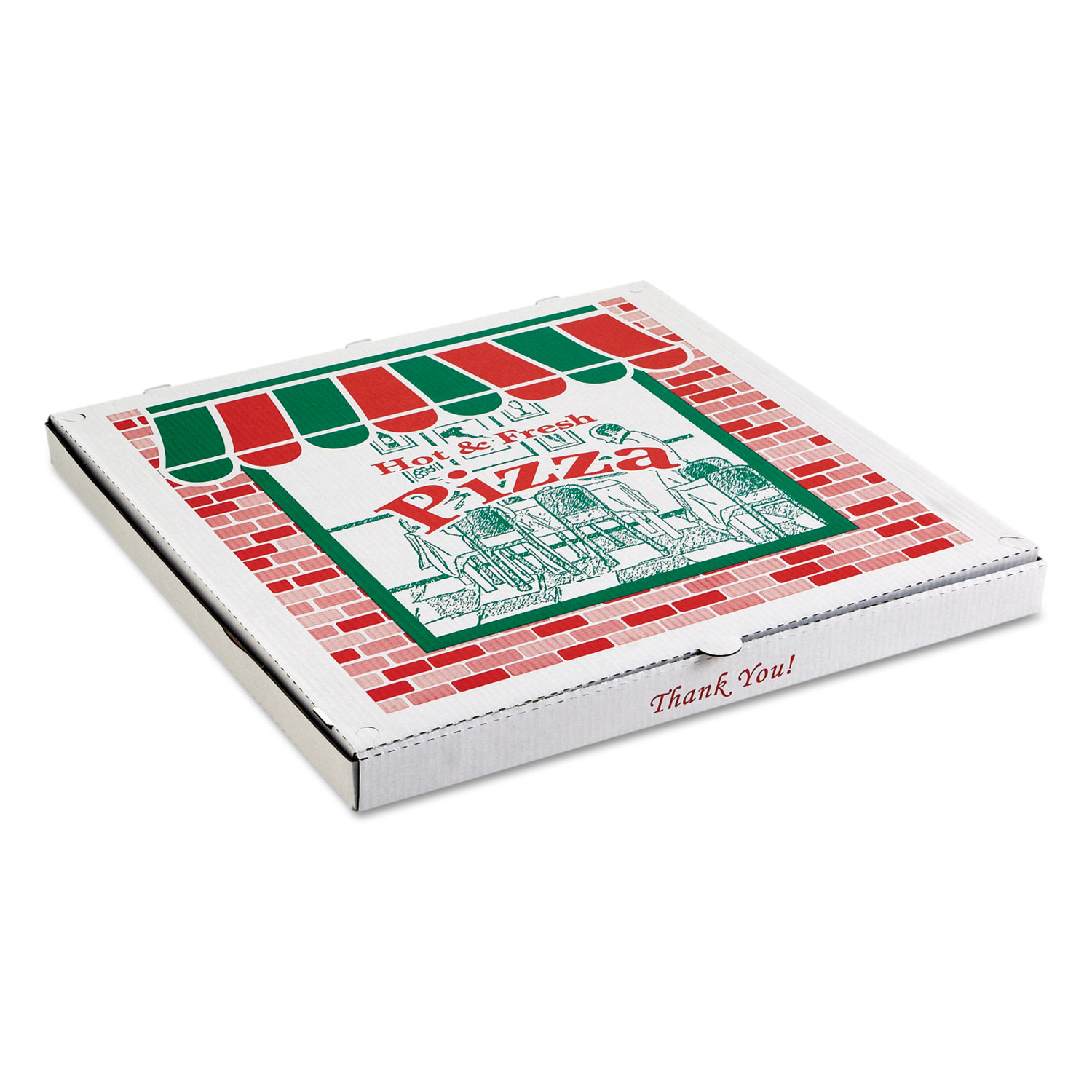  ARVCO ARV 9204393 Corrugated StoreFront Pizza Boxes, Kraft, 20 x 20, White/Red/Green, 25/Carton (ARV9204393) 
