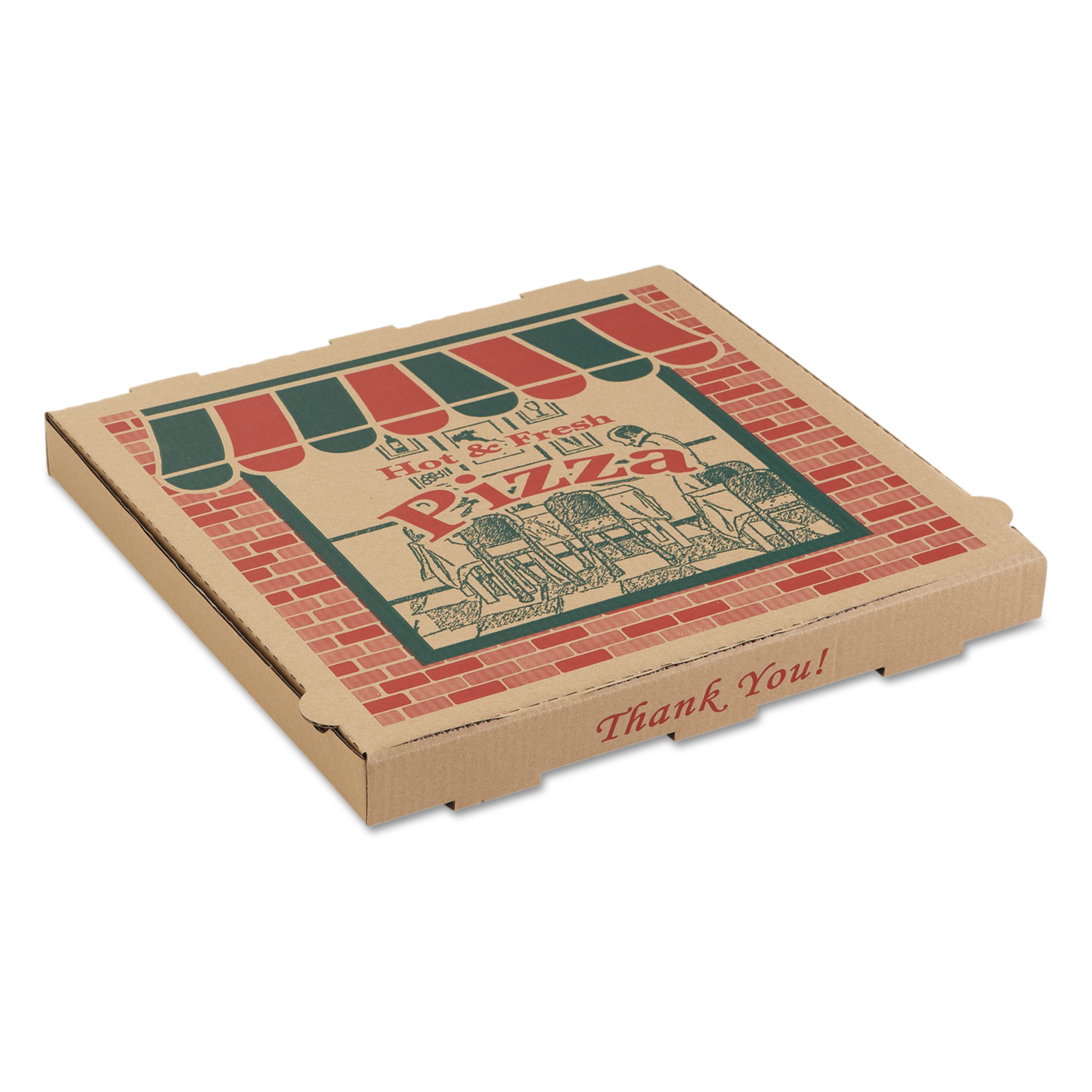  ARVCO 9144314 Corrugated Pizza Boxes, 14 x 14 x 1 3/4, Kraft, 50/Carton (ARV9144314) 