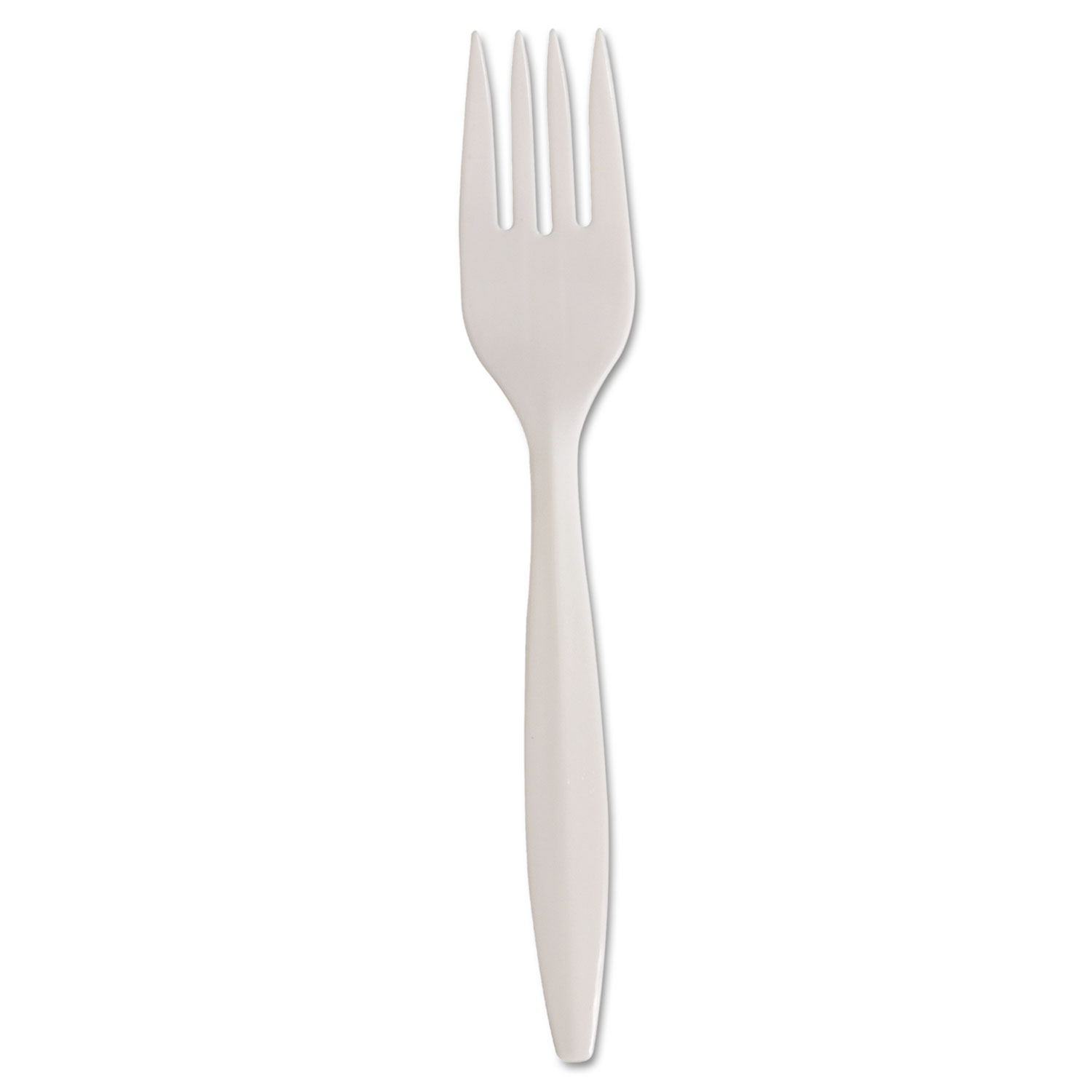Mediumweight Polypropylene Cutlery, Forks, White, Ind. Wrapped, 1000/Carton