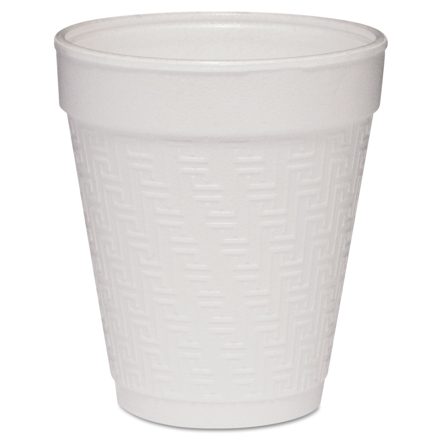  Dart 8KY8 Small Foam Drink Cup, 8oz, Hot/Cold, White w/Greek Key Design, 25/Bag, 40Bg/Ctn (DCC8KY8) 