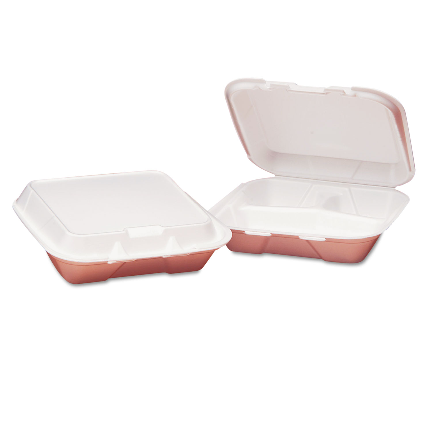  Genpak SN223--- Foam Hinged Carryout Container, 3-Compartment, 8-4/9x7-5/8x2-3/8, White, 100/Bag (GNPSN223) 