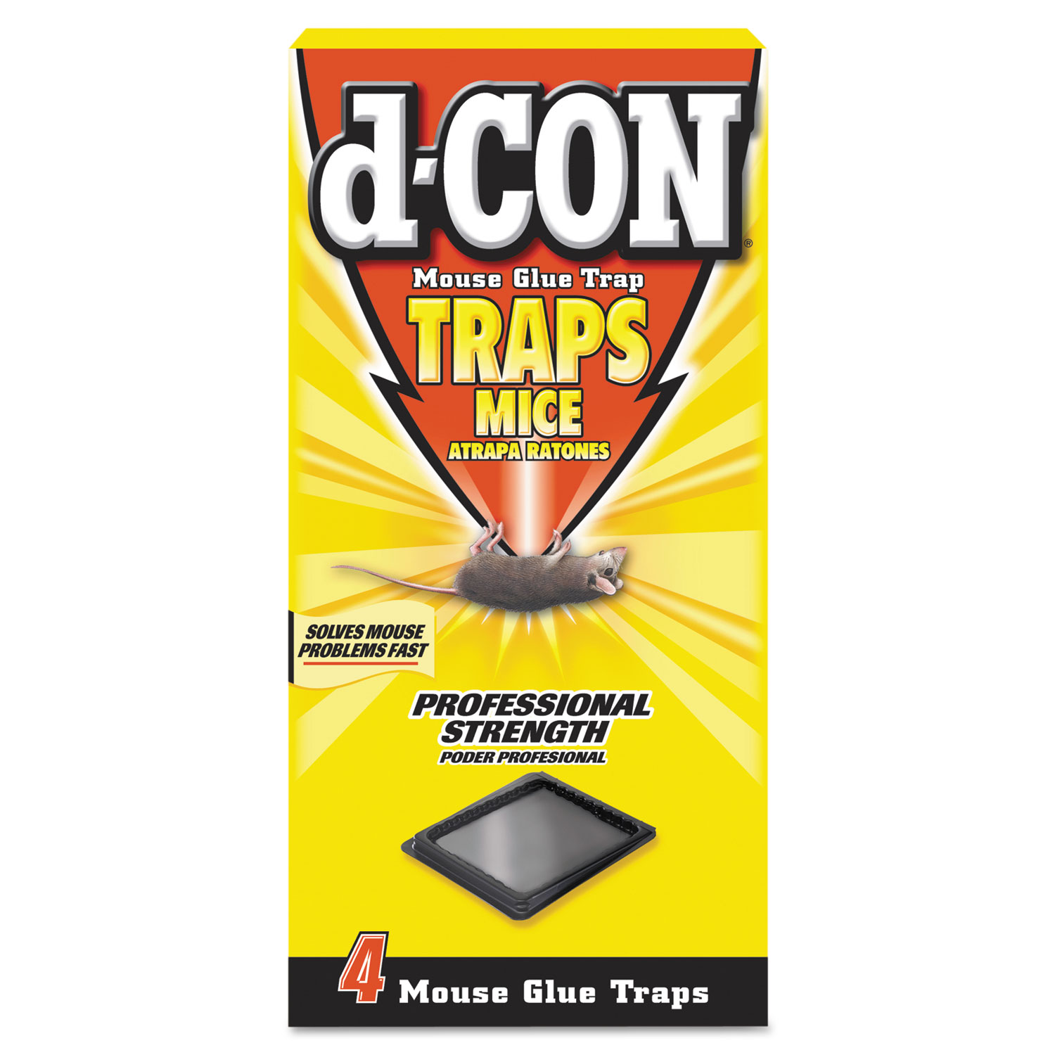  d-CON 19200-78642 Mouse Glue Trap, Plastic, 4 Traps/Box, 12 Boxes/Carton (RAC78642) 