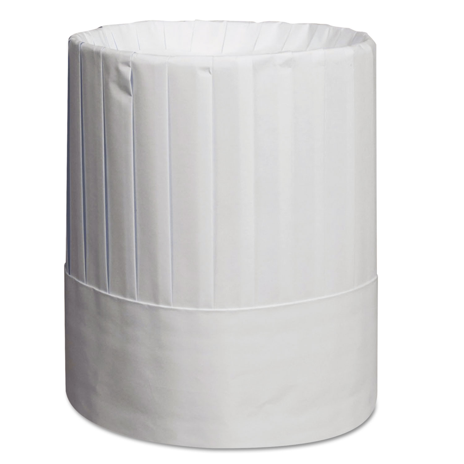 Pleated Chefs Hats, Paper, White, Adjustable, 9 in Tall, 24/Carton
