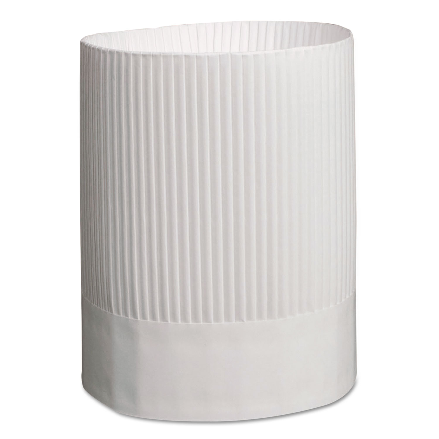 Stirling Fluted Chefs Hats, Paper, White, Adjustable, 9 in. Tall, 12/Carton