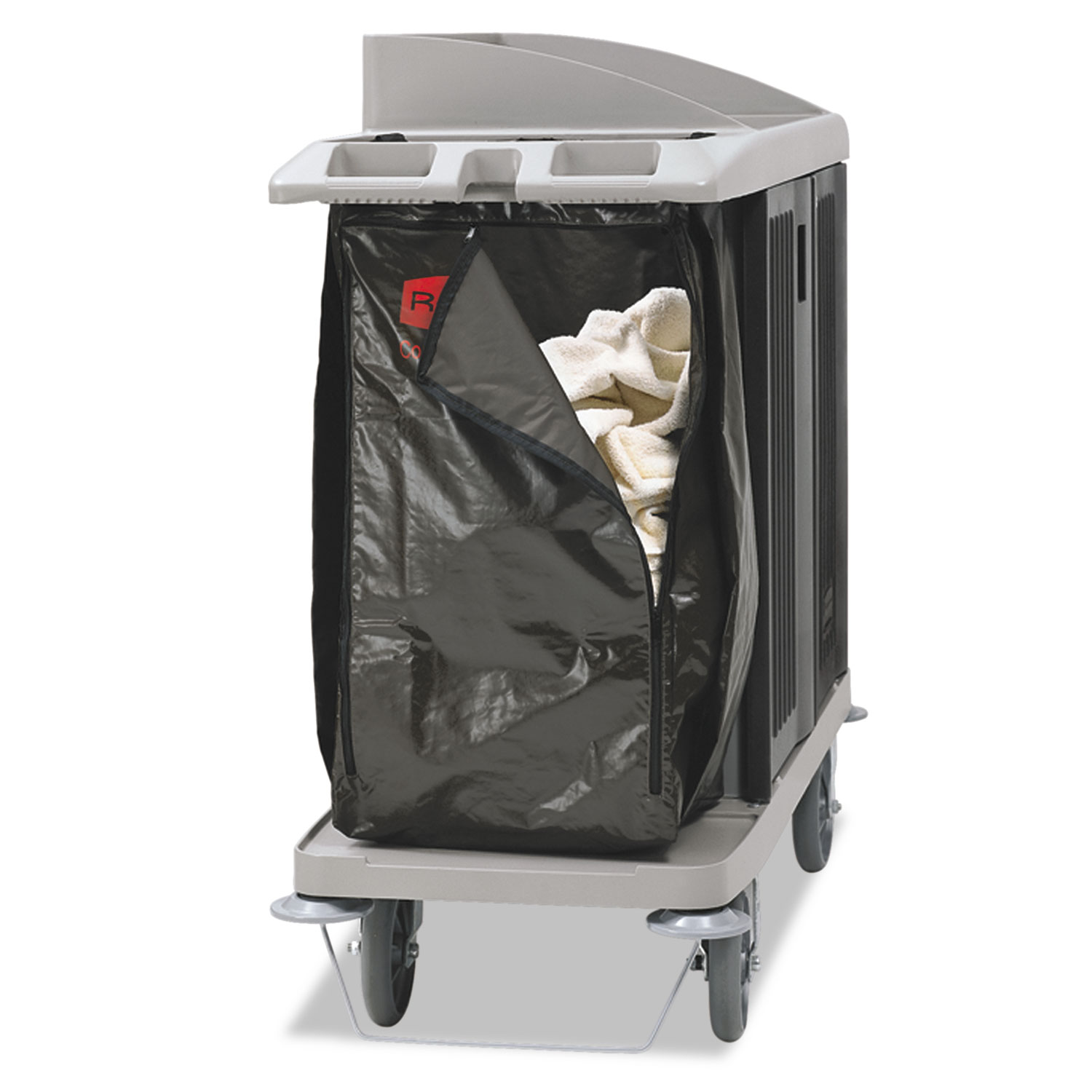 Rubbermaid Commercial 1966885 Zippered Vinyl Cleaning Cart Bag, 25 gal, 17 x 33, Brown (RCP1966885) 