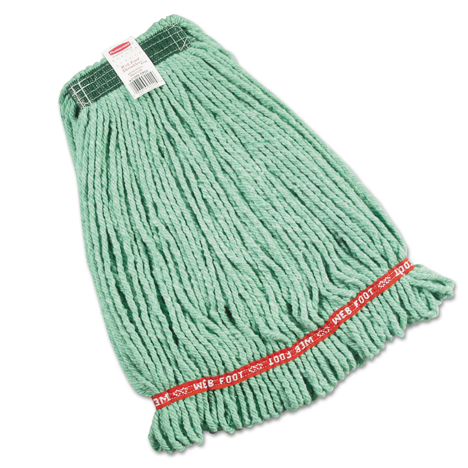  Rubbermaid Commercial FGA21206GR00 Web Foot Wet Mop Heads, Shrinkless, Cotton/Synthetic, Green, Medium (RCPA212GRE) 
