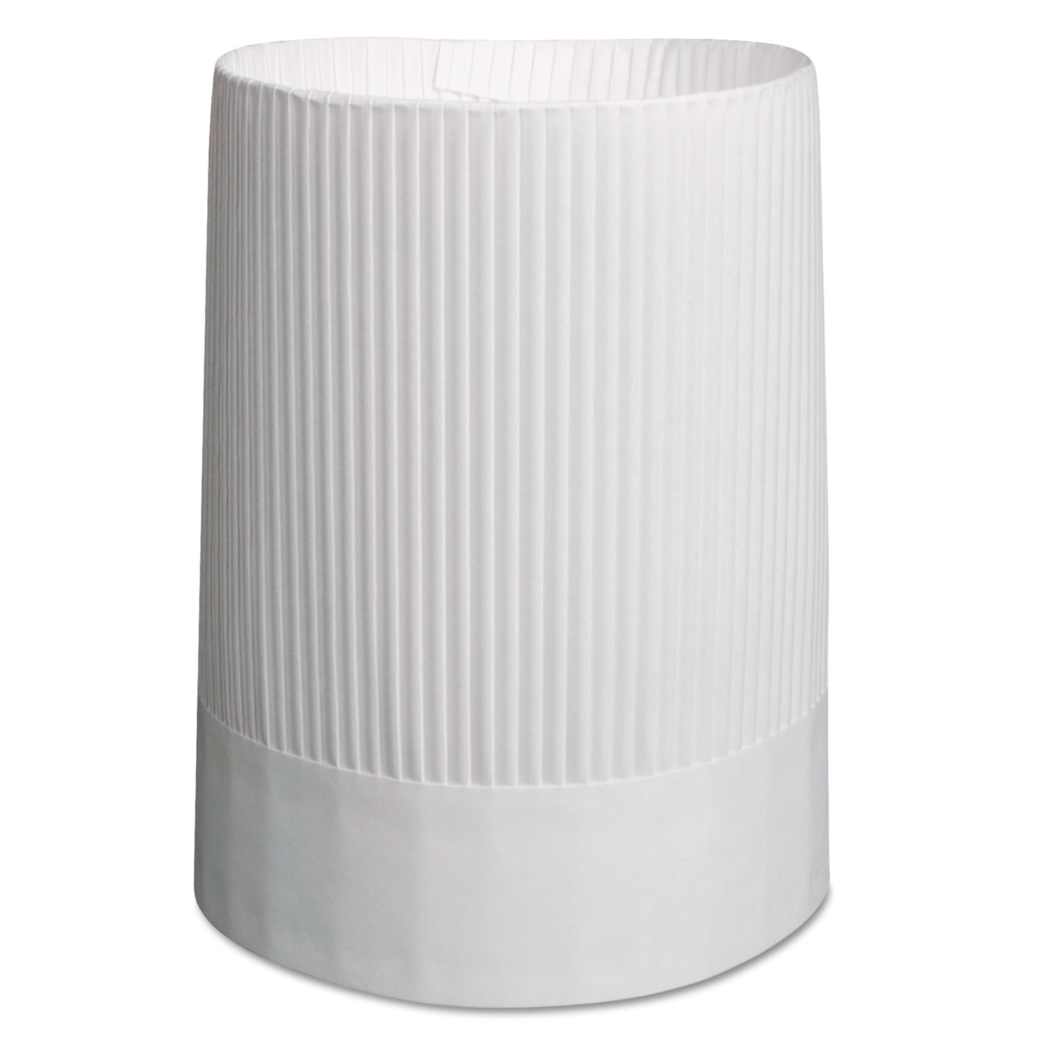 Stirling Fluted Chefs Hats, Paper, White, Adjustable, 10 in Tall, 12/Carton