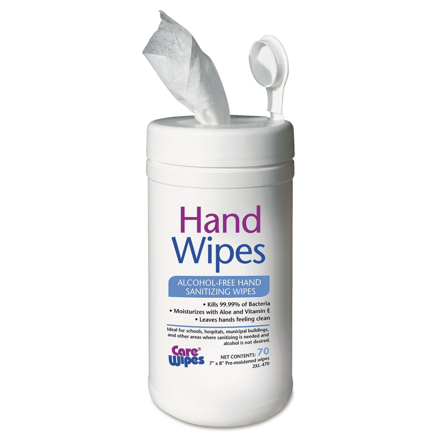  2XL TXL 470 Alcohol Free Hand Sanitizing Wipes, 7 x 8, White (TXL470) 