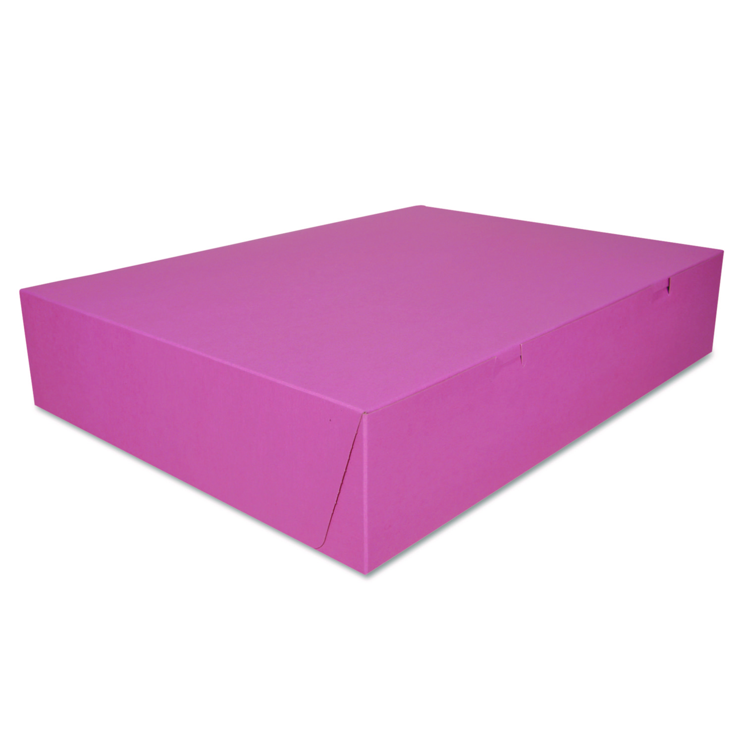 Pink One-Piece Non-Window Bakery Box, 20 x 14.5 x 4, Pink, Paper, 50/Carton