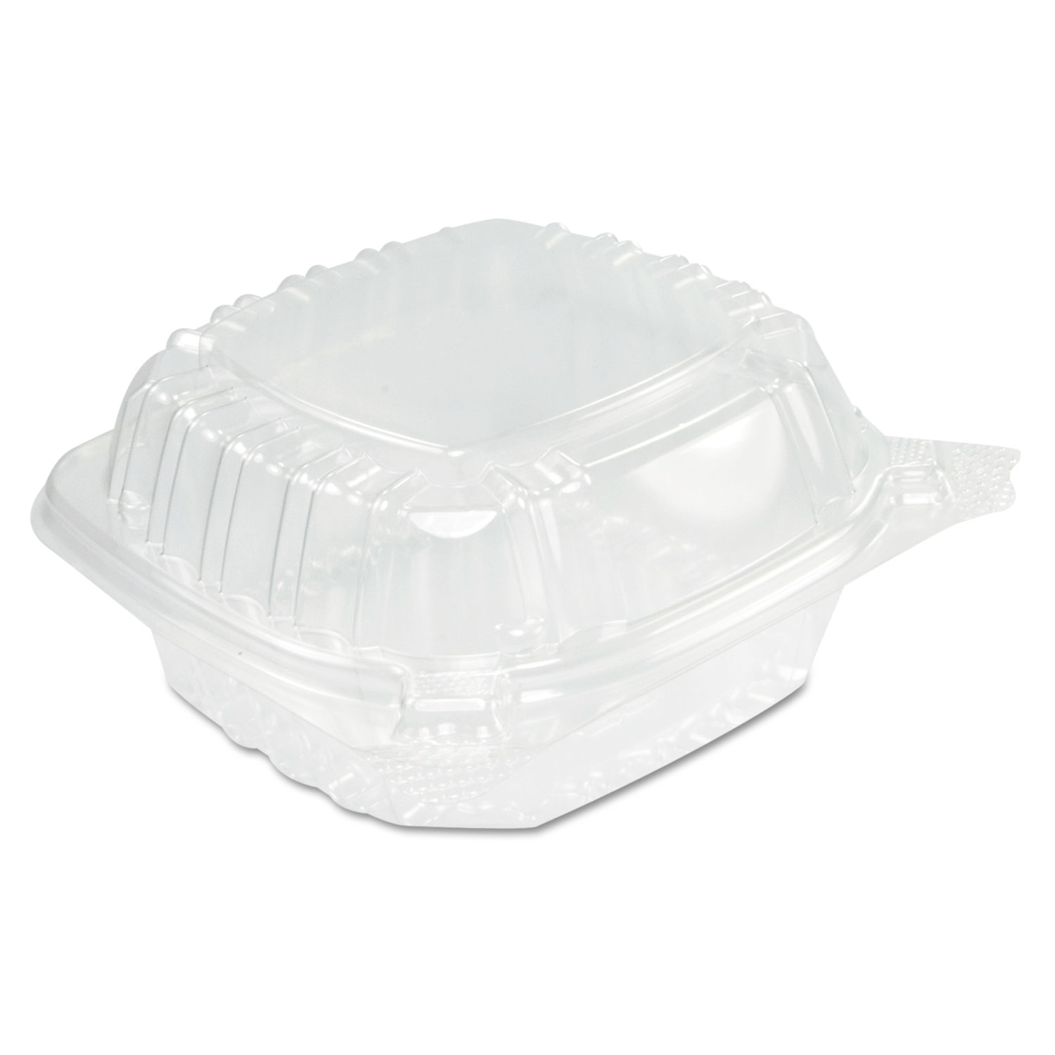 48 oz. Clear PP Plastic Square Tamper Resistant Container, L5X5
