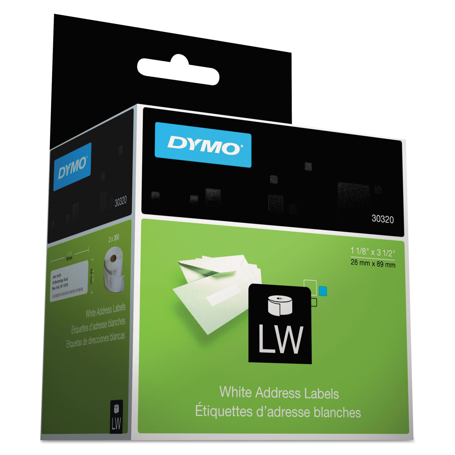  DYMO 30320 LabelWriter Address Labels, 1.12 x 3.5, White, 260 Labels/Roll, 2 Rolls/Pack (DYM30320) 
